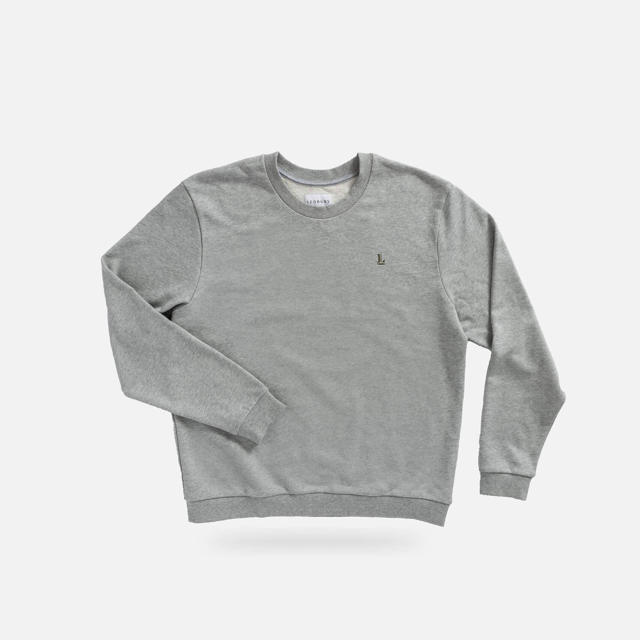 The Heather Grey Ledbury Crew Neck Sweatshirt Custom Quarter Zip- Ledbury