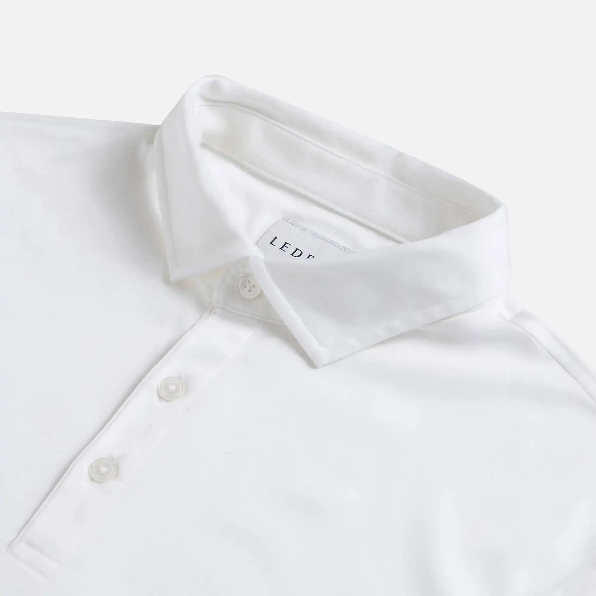 The White Collins Knit Polo Custom Polo Custom Polo- Ledbury