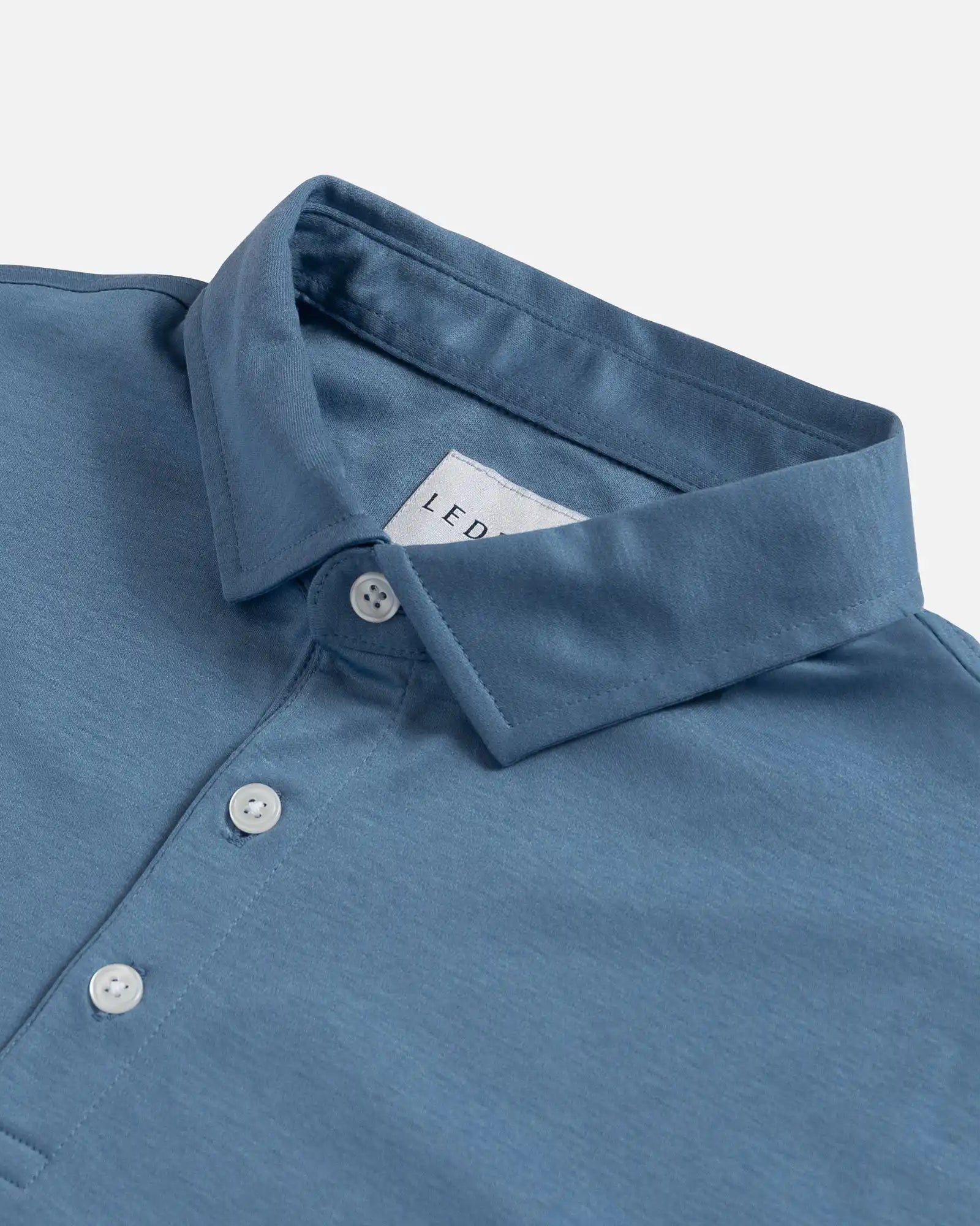 The Blue Collins Knit Polo Custom Polo Custom Polo- Ledbury