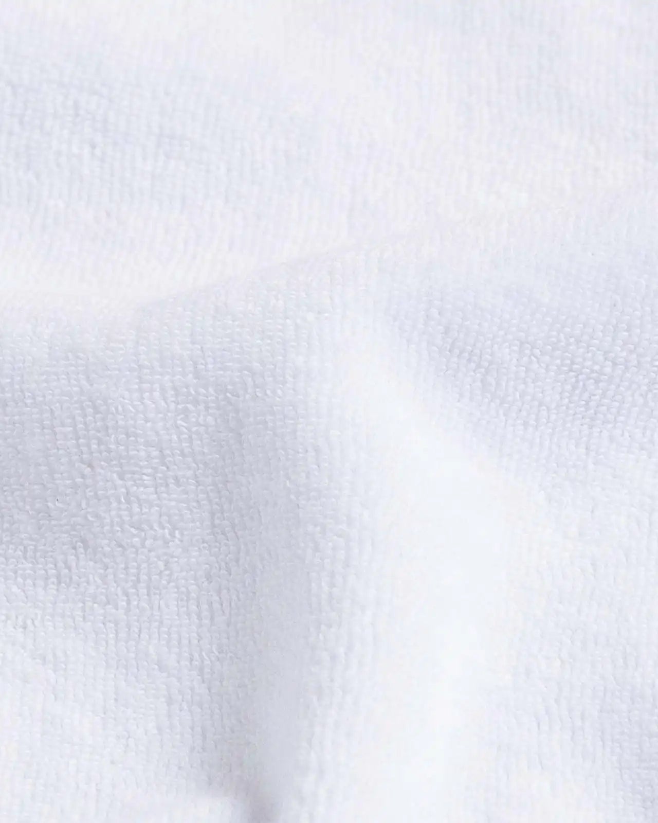 Plush terry cloth fabric detail - White Clancy Polo by Ledbury