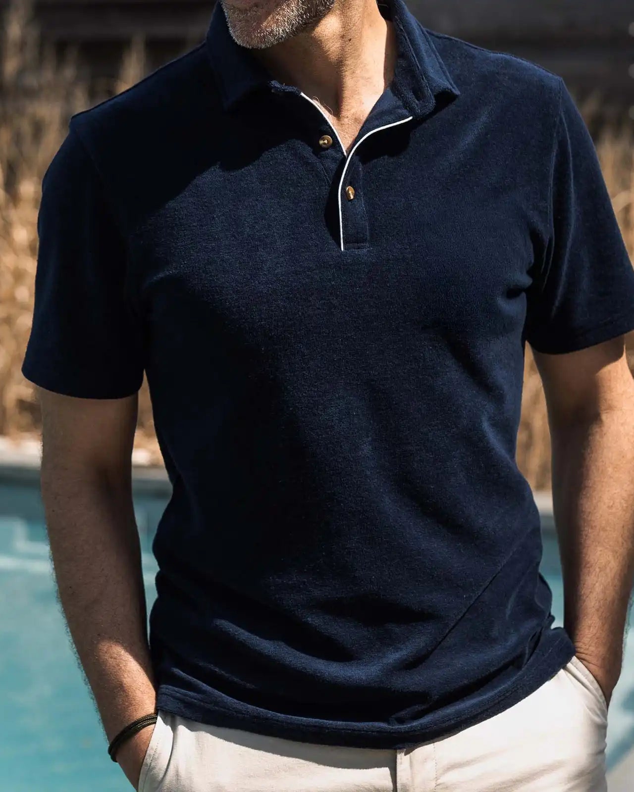 Navy Clancy Terry Cloth Polo – Lifestyle