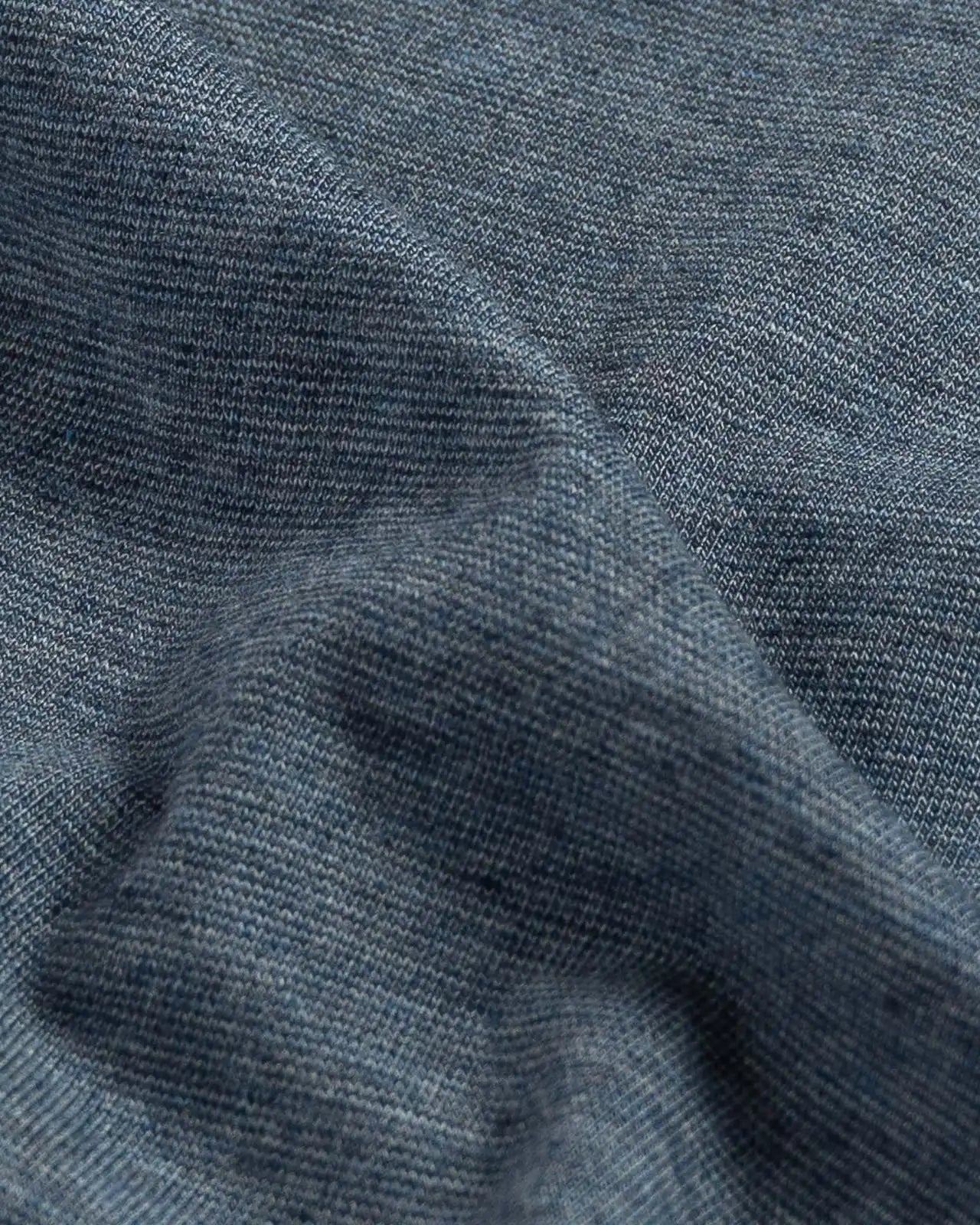 Fabric detail of the Ledbury Freeman Knit Custom Polo — cotton-modal jersey knit in Bay Blue