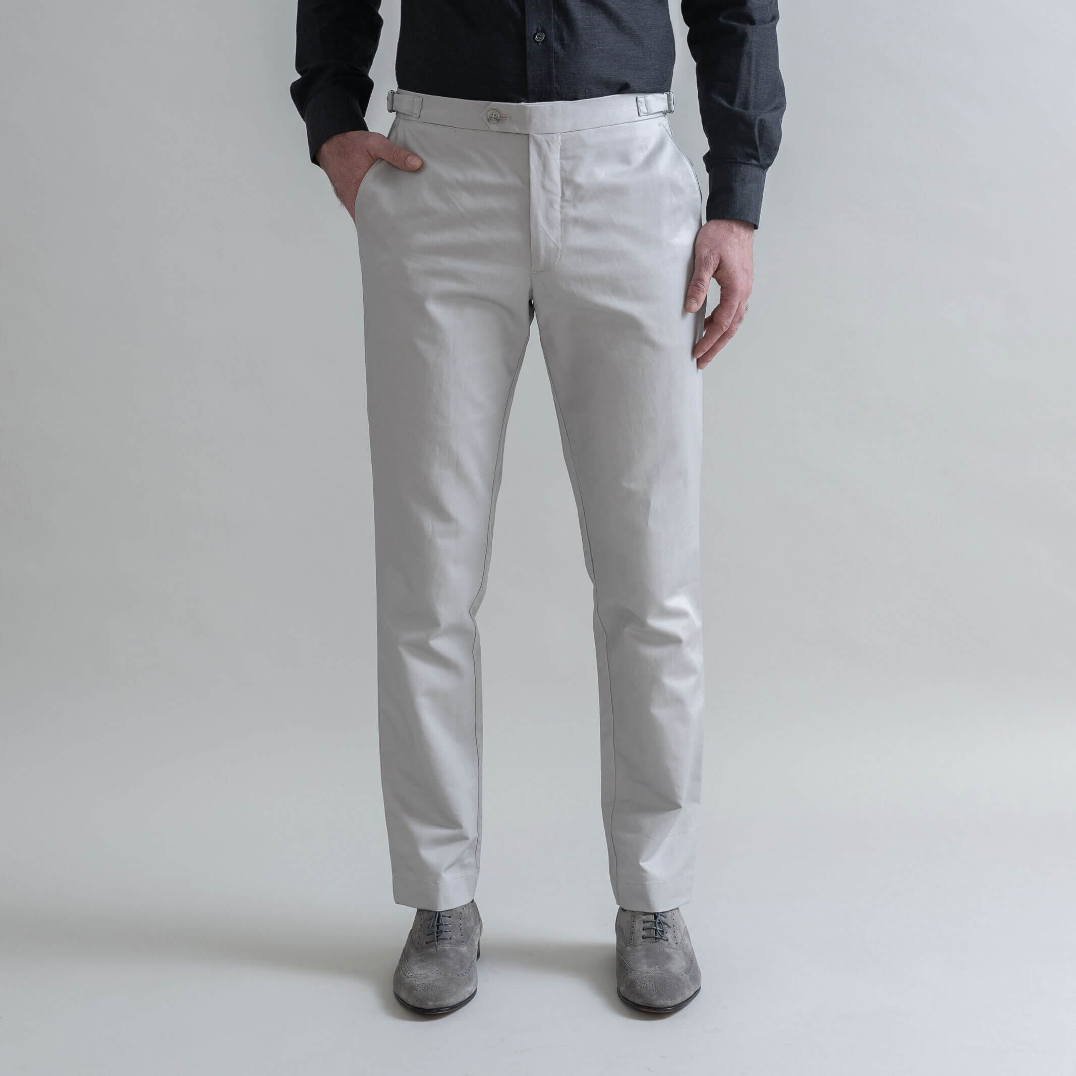 The Light Grey All Season Richmond Dress Chino with Side Tabs Custom Pant Custom Pant- Ledbury