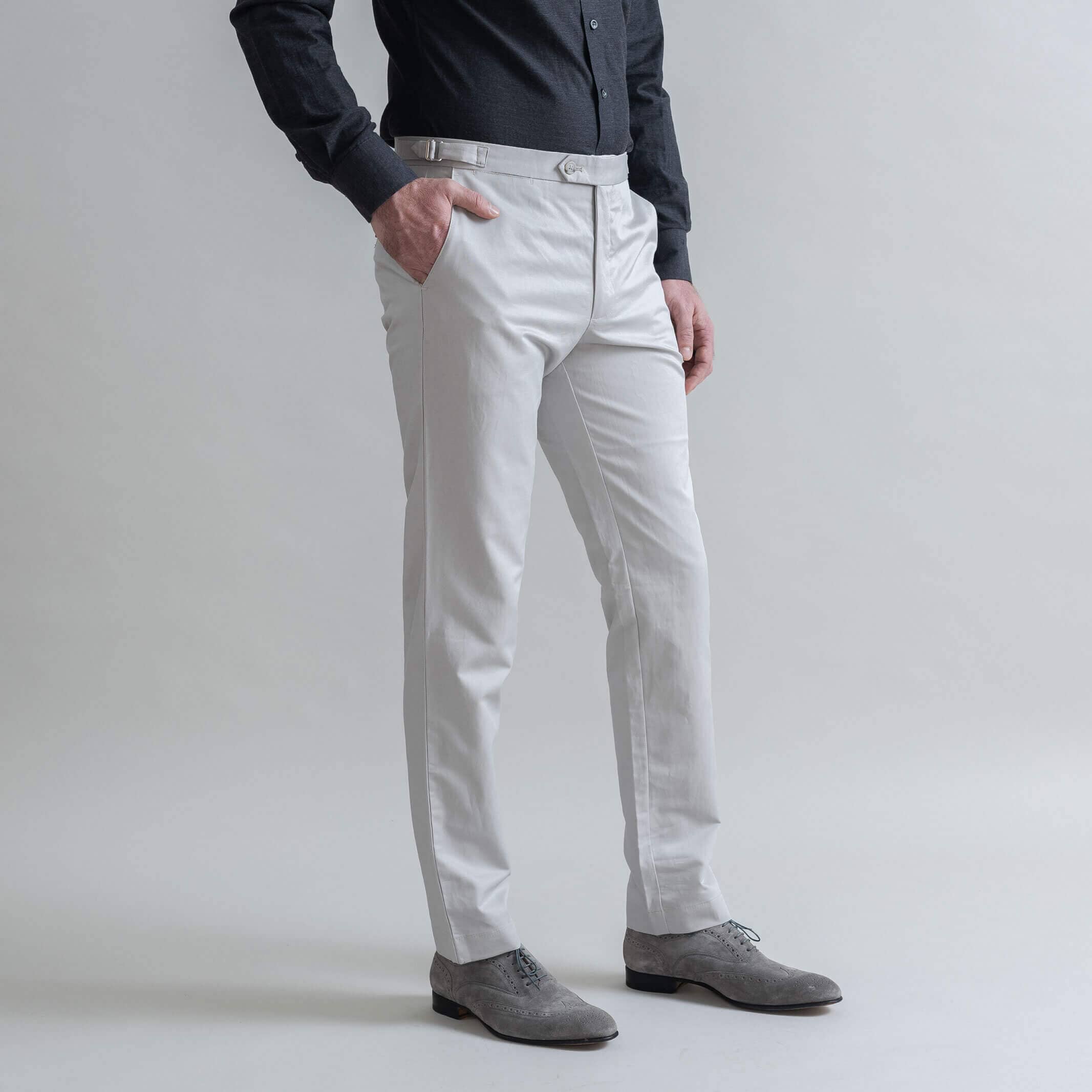 The Light Grey All Season Richmond Dress Chino with Side Tabs Custom Pant Custom Pant- Ledbury