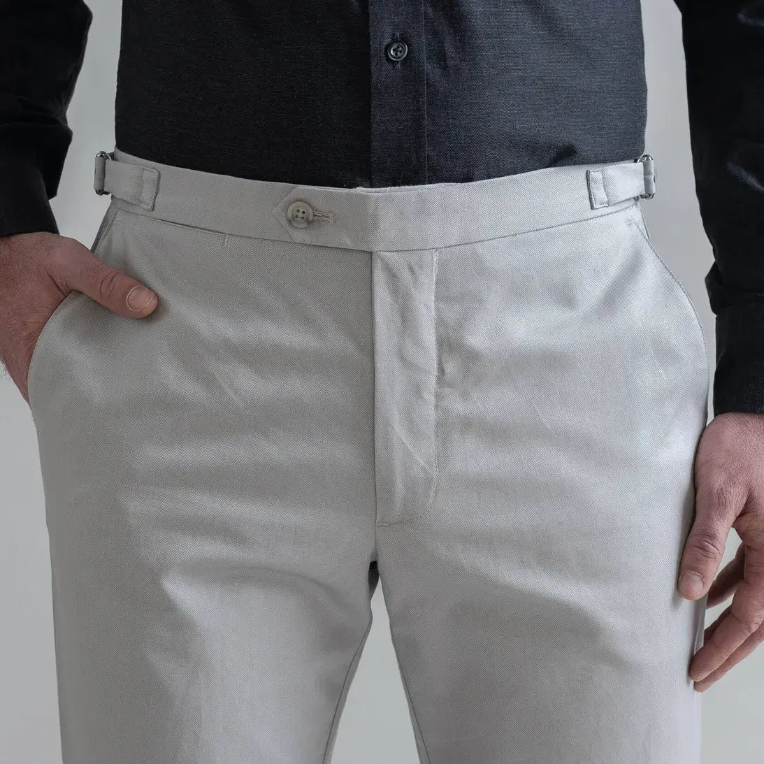 The Light Grey All Season Richmond Dress Chino with Side Tabs Custom Pant Custom Pant- Ledbury