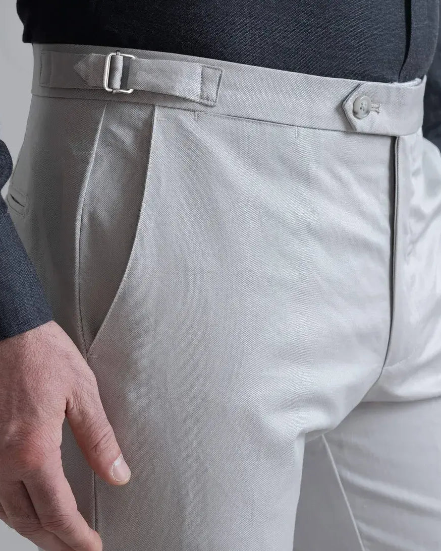 The Light Grey All Season Richmond Dress Chino with Side Tabs Custom Pant Custom Pant- Ledbury