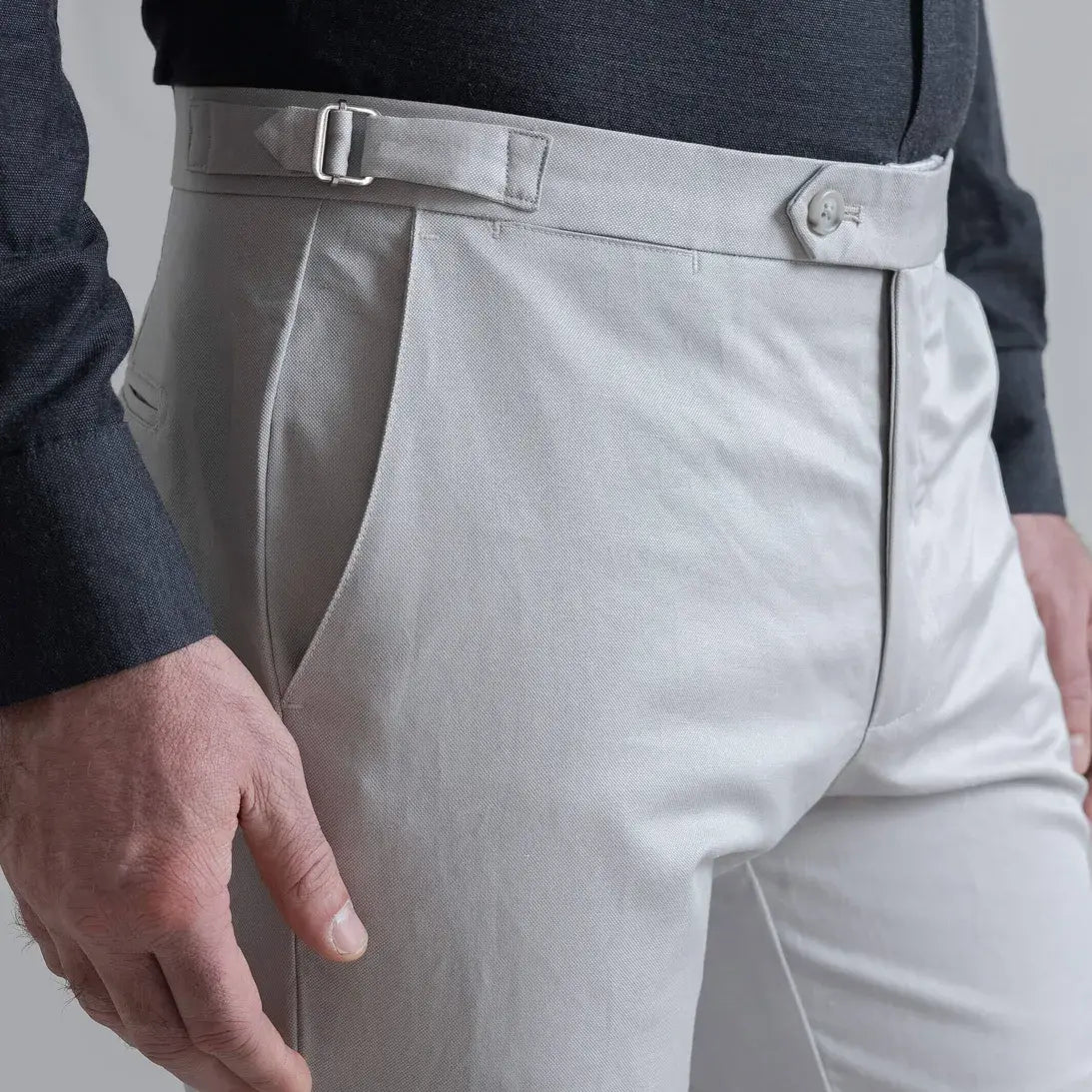 The Light Grey All Season Richmond Dress Chino with Side Tabs Custom Pant Custom Pant- Ledbury