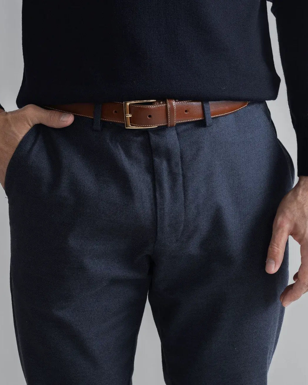 The Dark Navy Brushed Cotton Richmond Dress Chino Custom Pant Custom Pant- Ledbury
