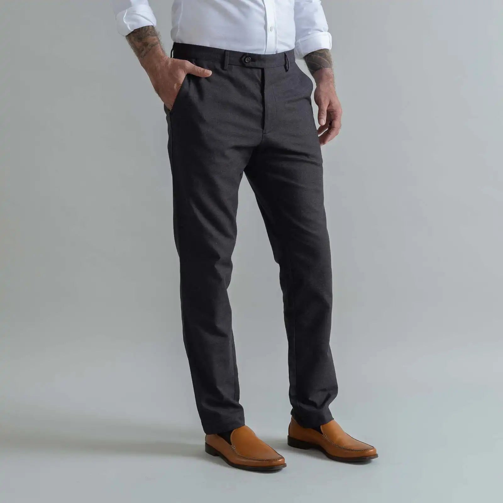 The Dark Brown Brushed Cotton Richmond Dress Chino Custom Pant Custom Pant- Ledbury