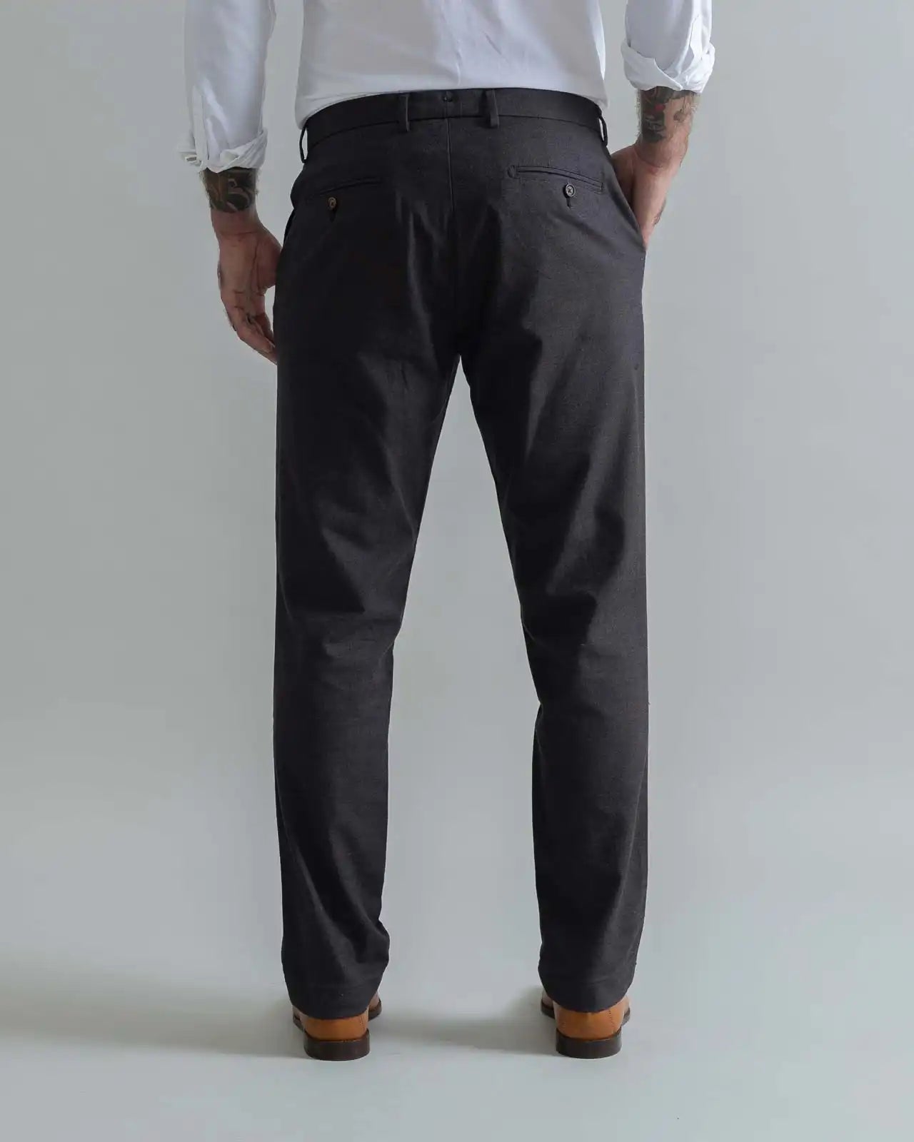 The Dark Brown Brushed Cotton Richmond Dress Chino Custom Pant Custom Pant- Ledbury