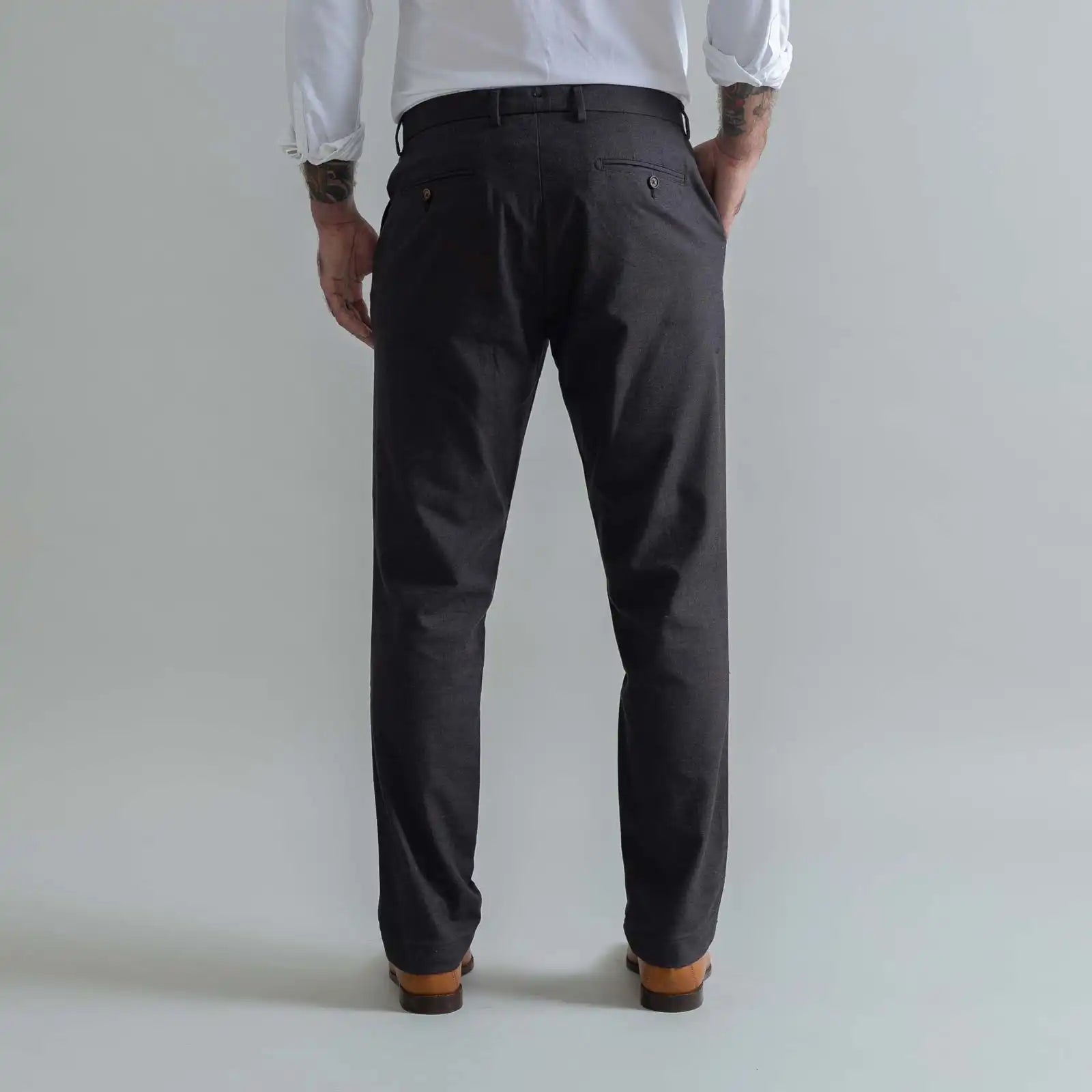 The Dark Brown Brushed Cotton Richmond Dress Chino Custom Pant Custom Pant- Ledbury