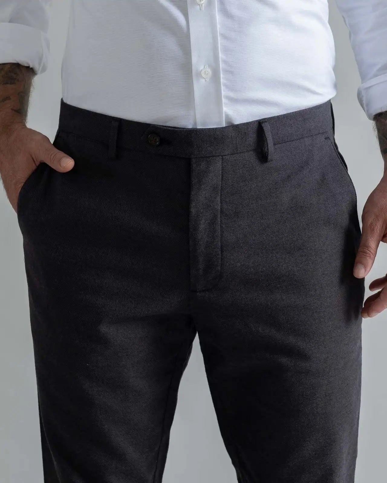 The Dark Brown Brushed Cotton Richmond Dress Chino Custom Pant Custom Pant- Ledbury
