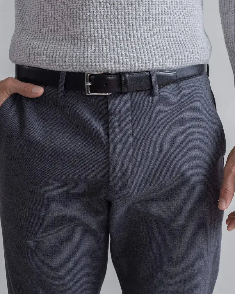 The Dark Grey Brushed Cotton Richmond Dress Chino Custom Pant Custom Pant- Ledbury