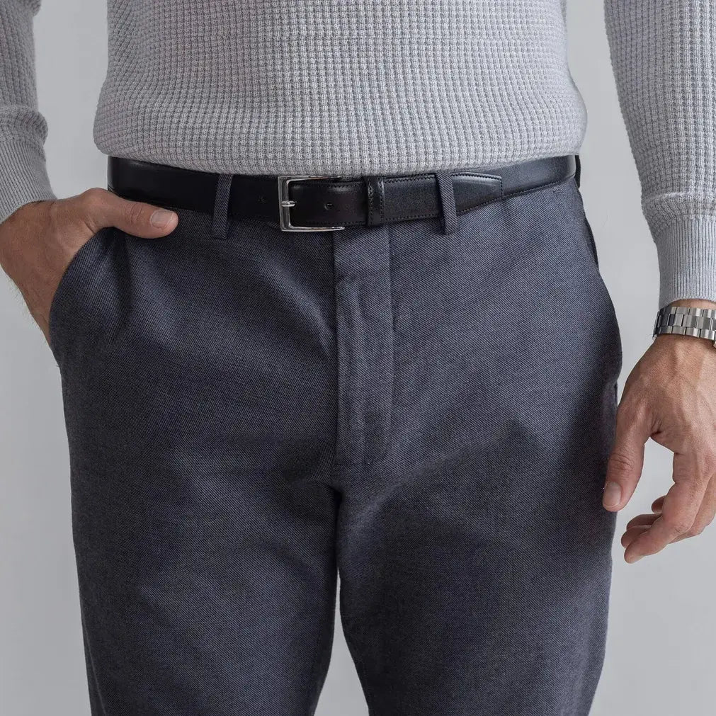 The Dark Grey Brushed Cotton Richmond Dress Chino Custom Pant Custom Pant- Ledbury
