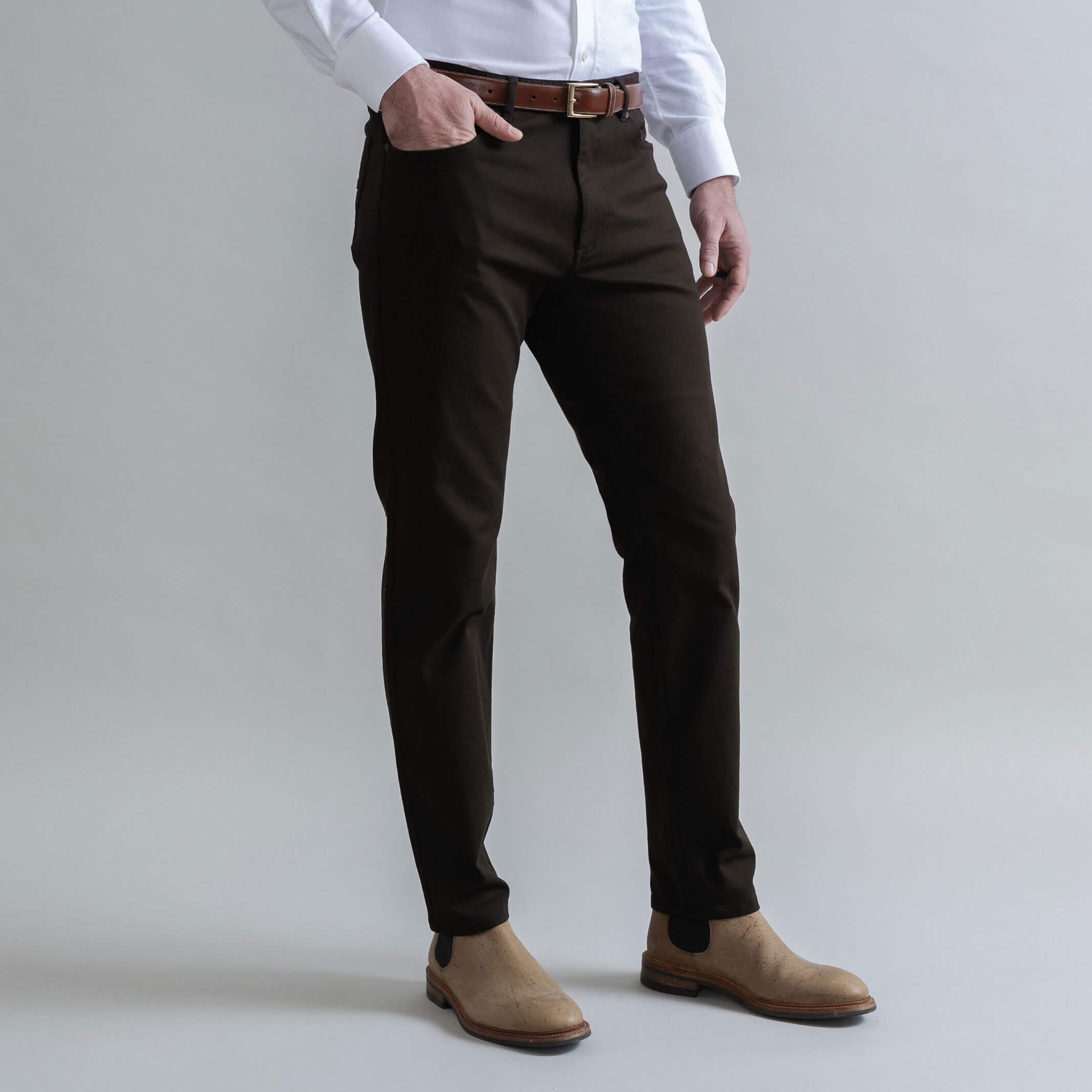 The Brown Stretch Canvas Franklin 5 Pocket Custom Pant Custom Pant- Ledbury