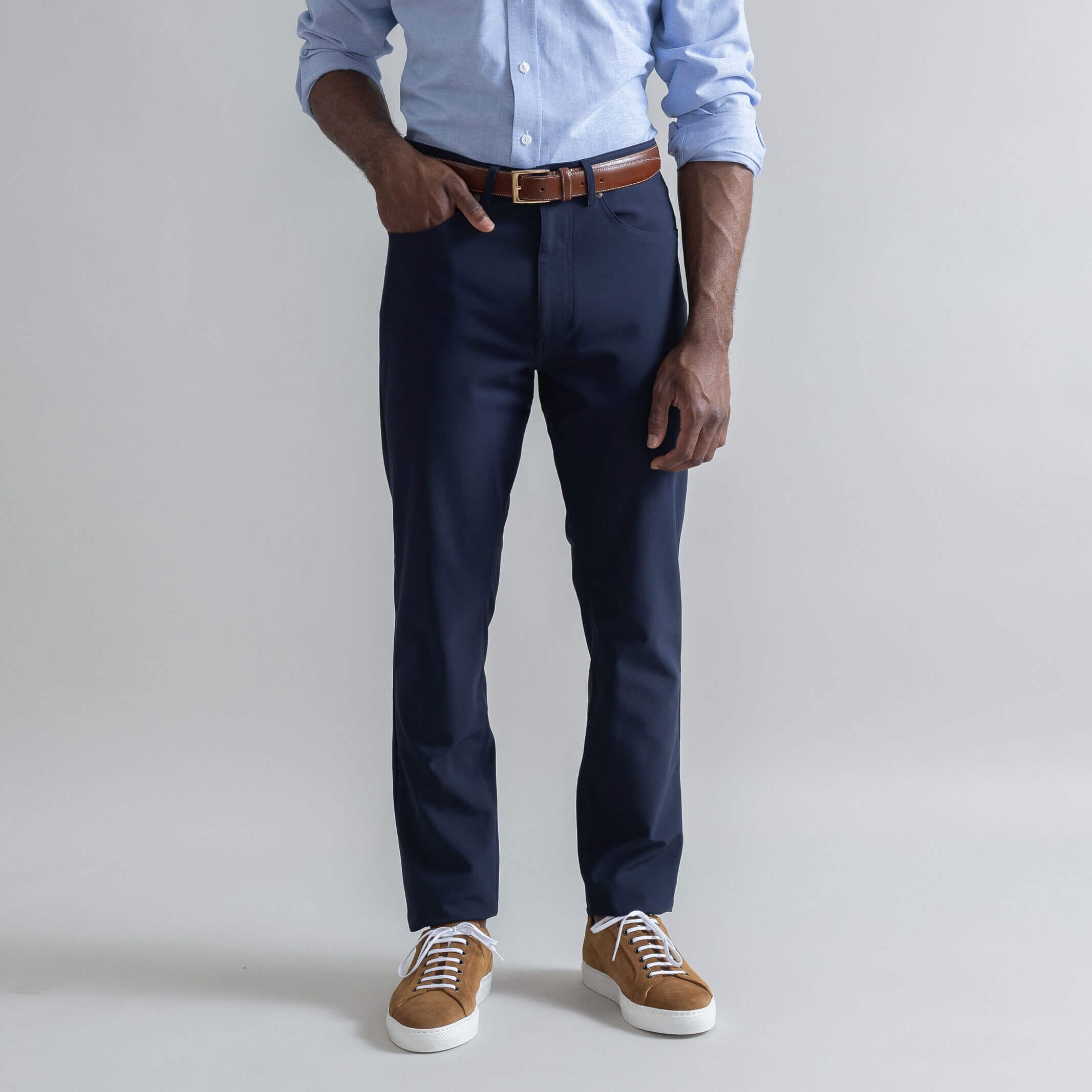 The Navy Performance Stretch Franklin 5 Pocket Custom Pant Custom Pant- Ledbury