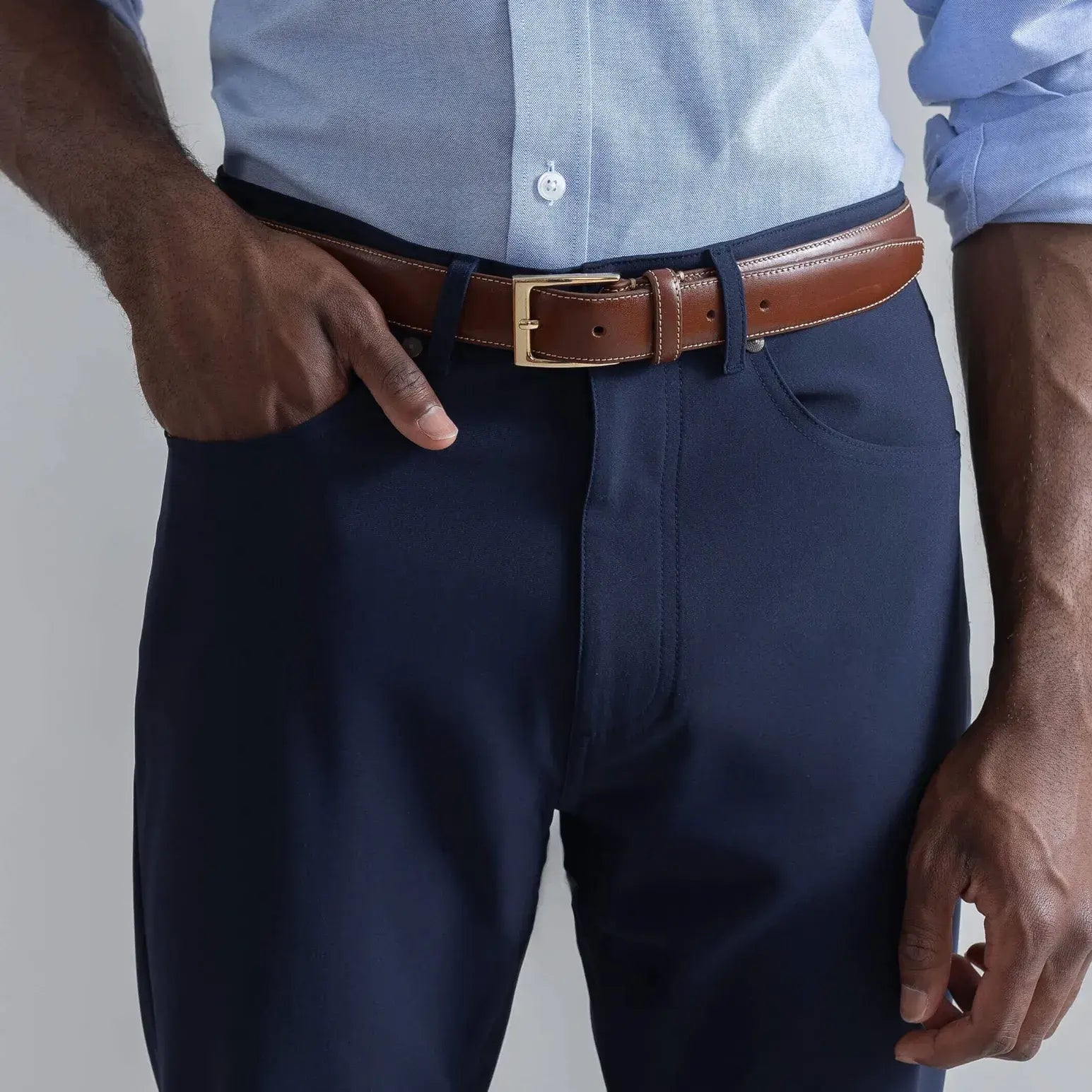 The Navy Performance Stretch Franklin 5 Pocket Custom Pant Custom Pant- Ledbury