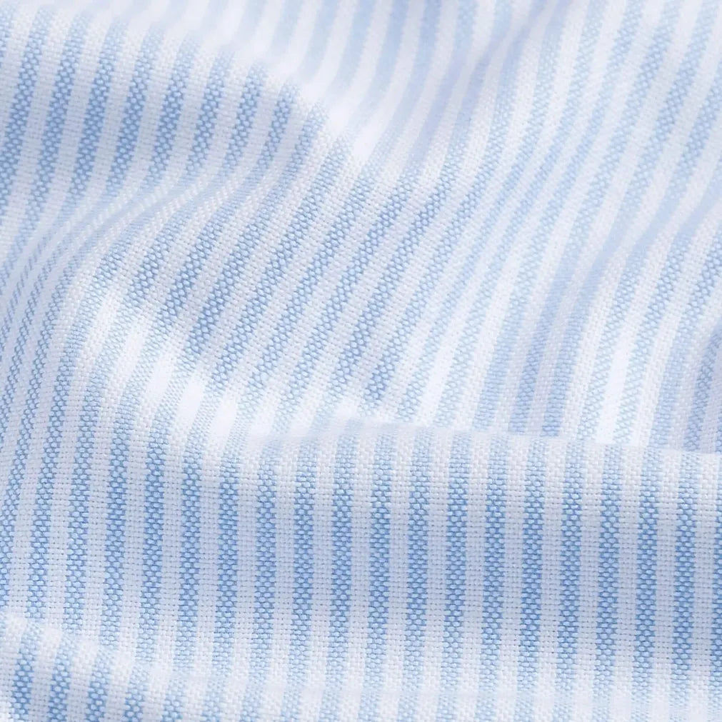 The Light Blue Mayfield Oxford Stripe Popover Custom Shirt Custom Casual Shirt- Ledbury