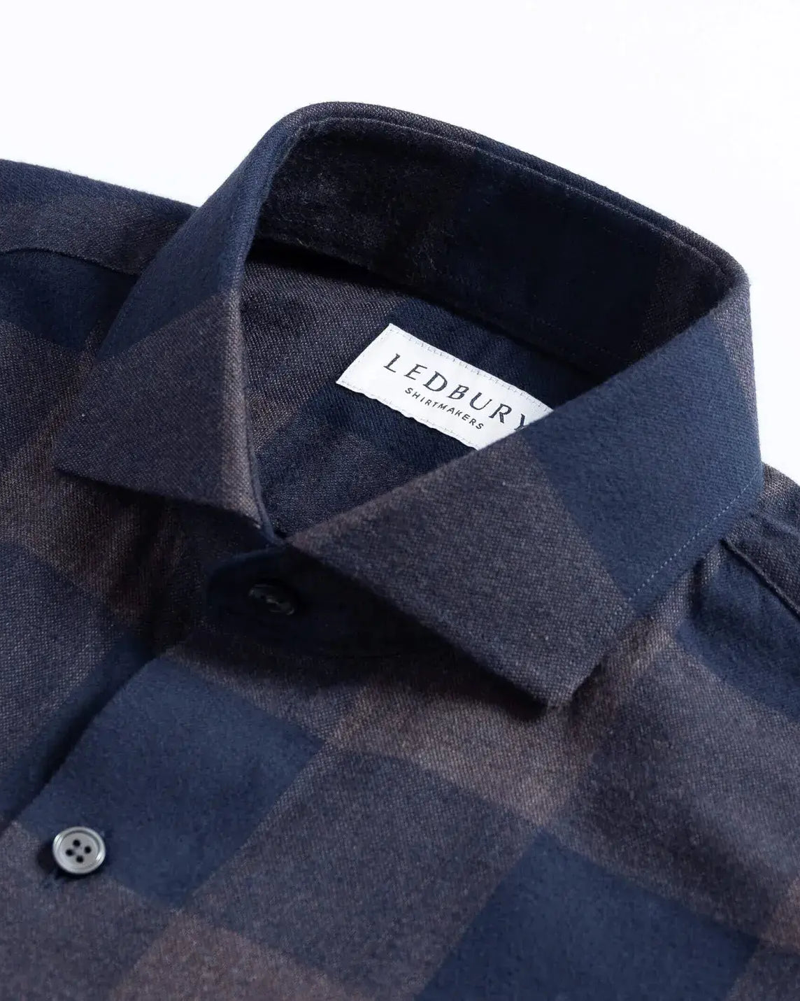 The Navy Kenesaw Flannel Custom Shirt Custom Casual Shirt- Ledbury