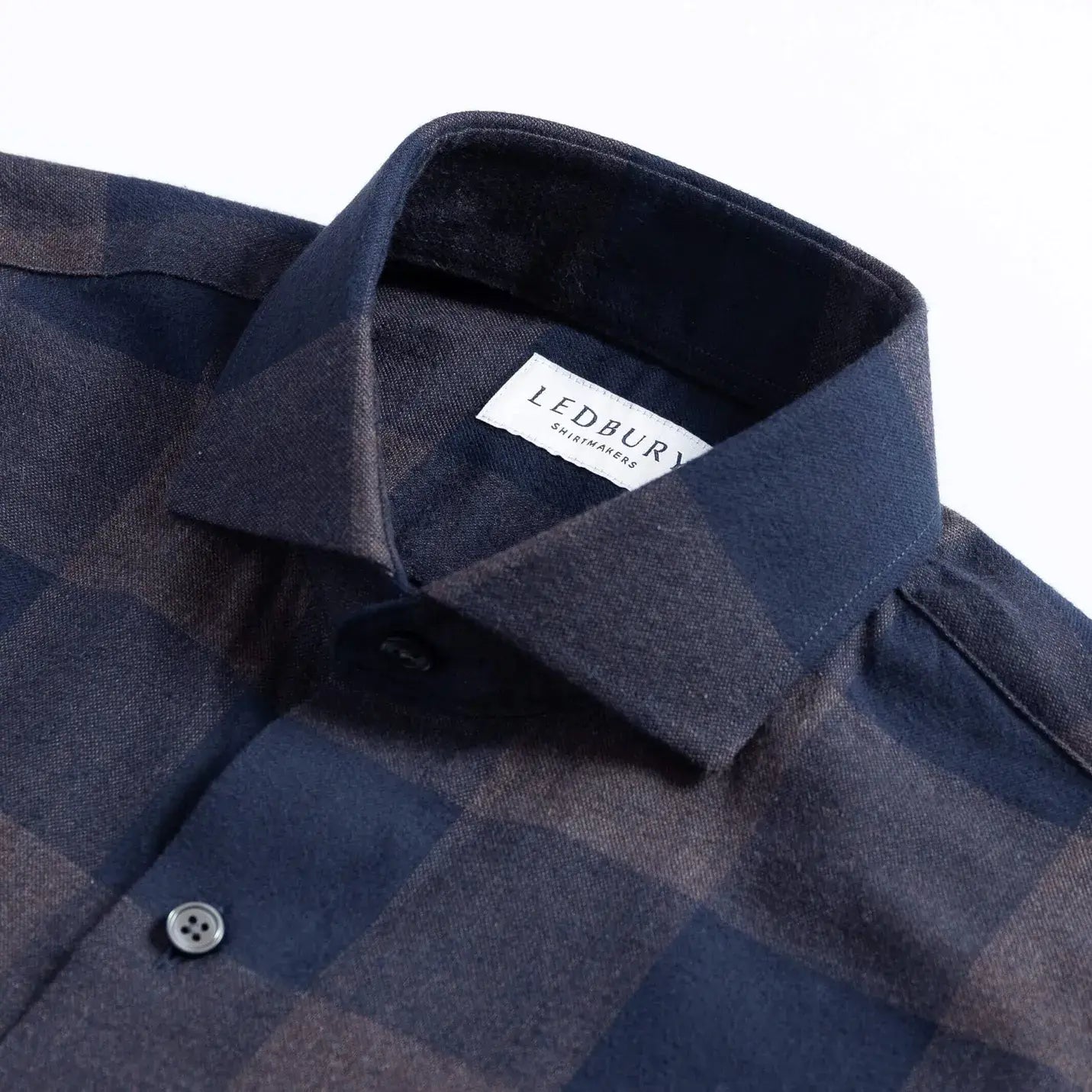 The Navy Kenesaw Flannel Custom Shirt Custom Casual Shirt- Ledbury
