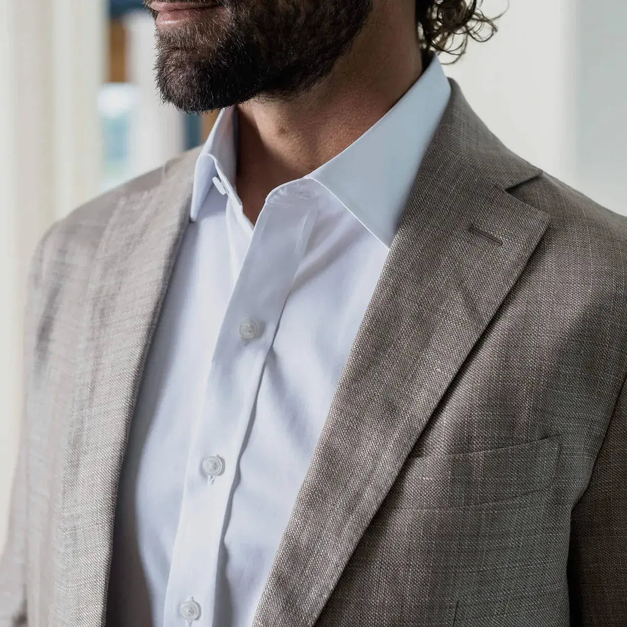 The White Madison Fine Twill Custom Shirt Custom Dress Shirt- Ledbury