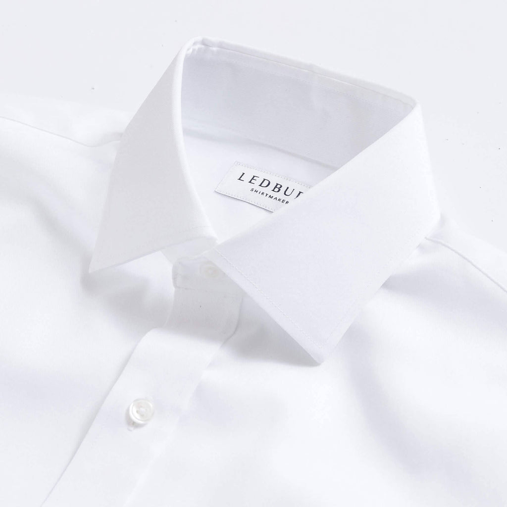 The White Madison Fine Twill Custom Shirt Custom Dress Shirt- Ledbury