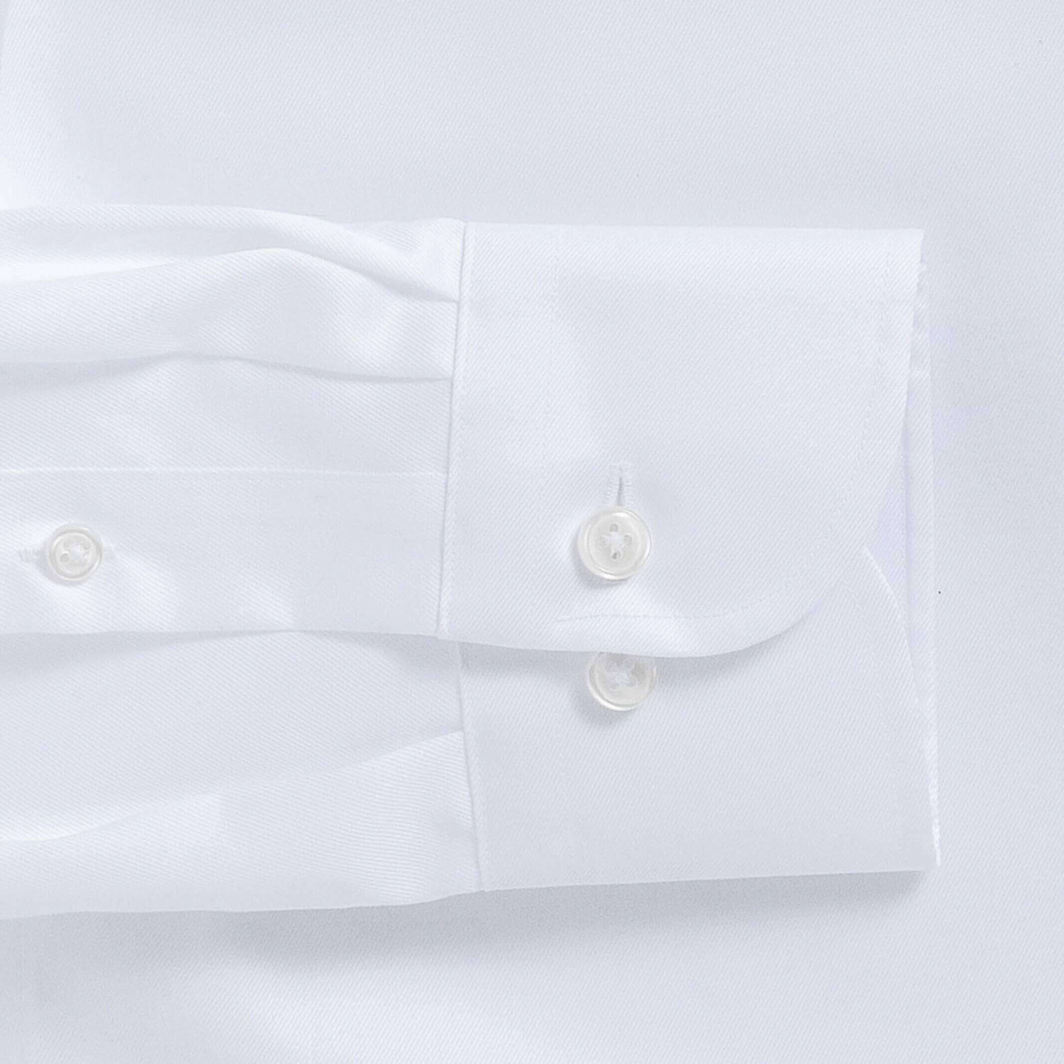 The White Sanders Non Iron Fine Twill with French Placket Custom Shirt Custom Dress Shirt- Ledbury