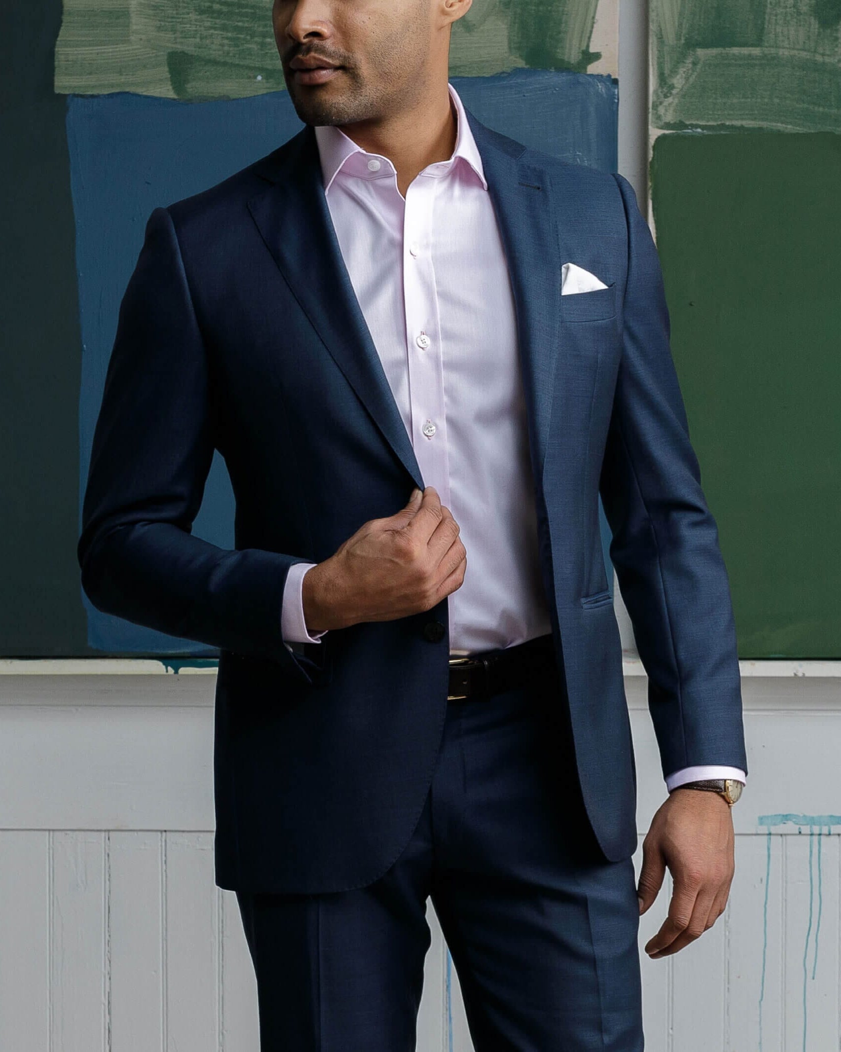 Pink dress shirt styled for work - wrinkle-free non-iron fine twill