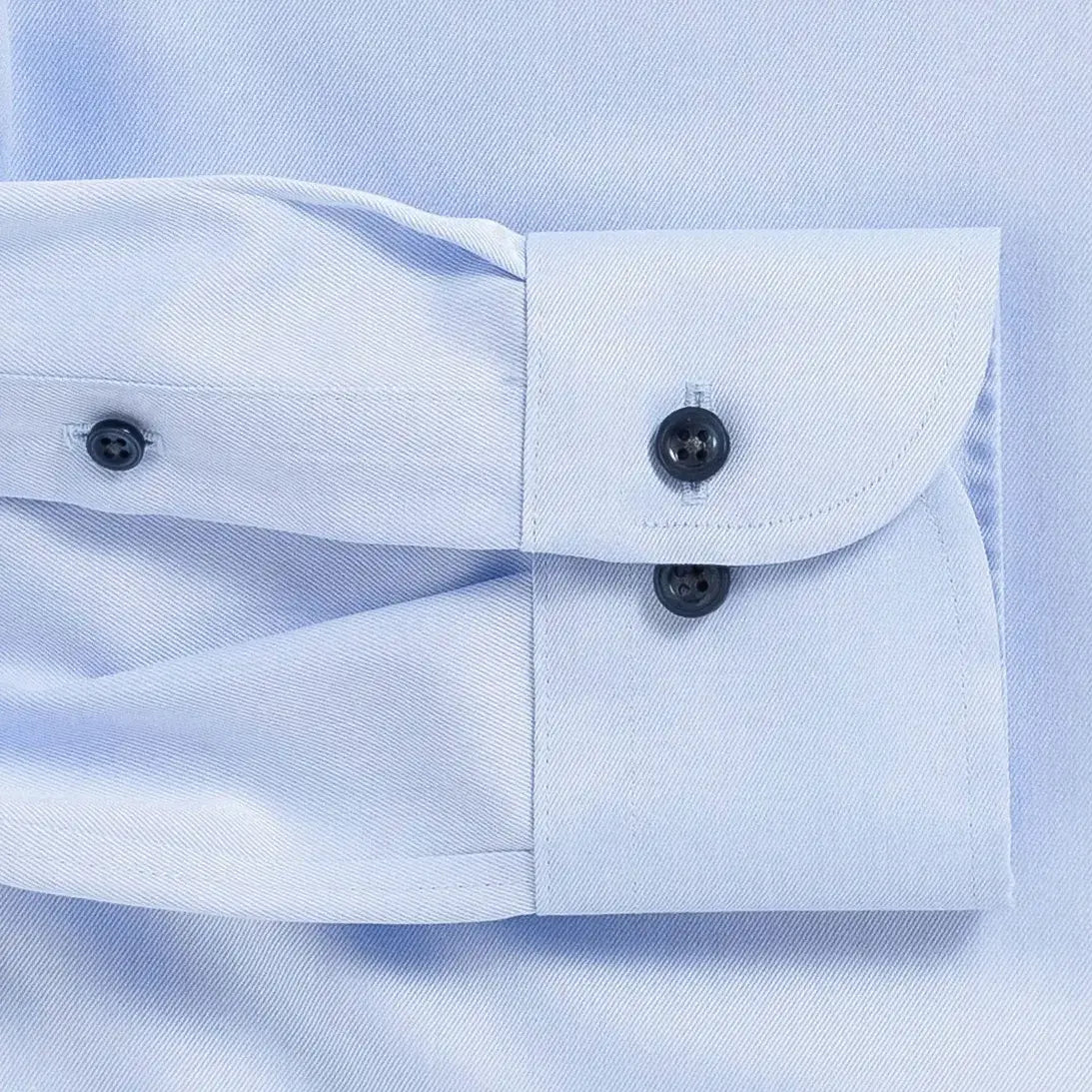 The Light Blue Sanders Non Iron Fine Twill with Navy Buttons Custom Shirt Custom Dress Shirt- Ledbury