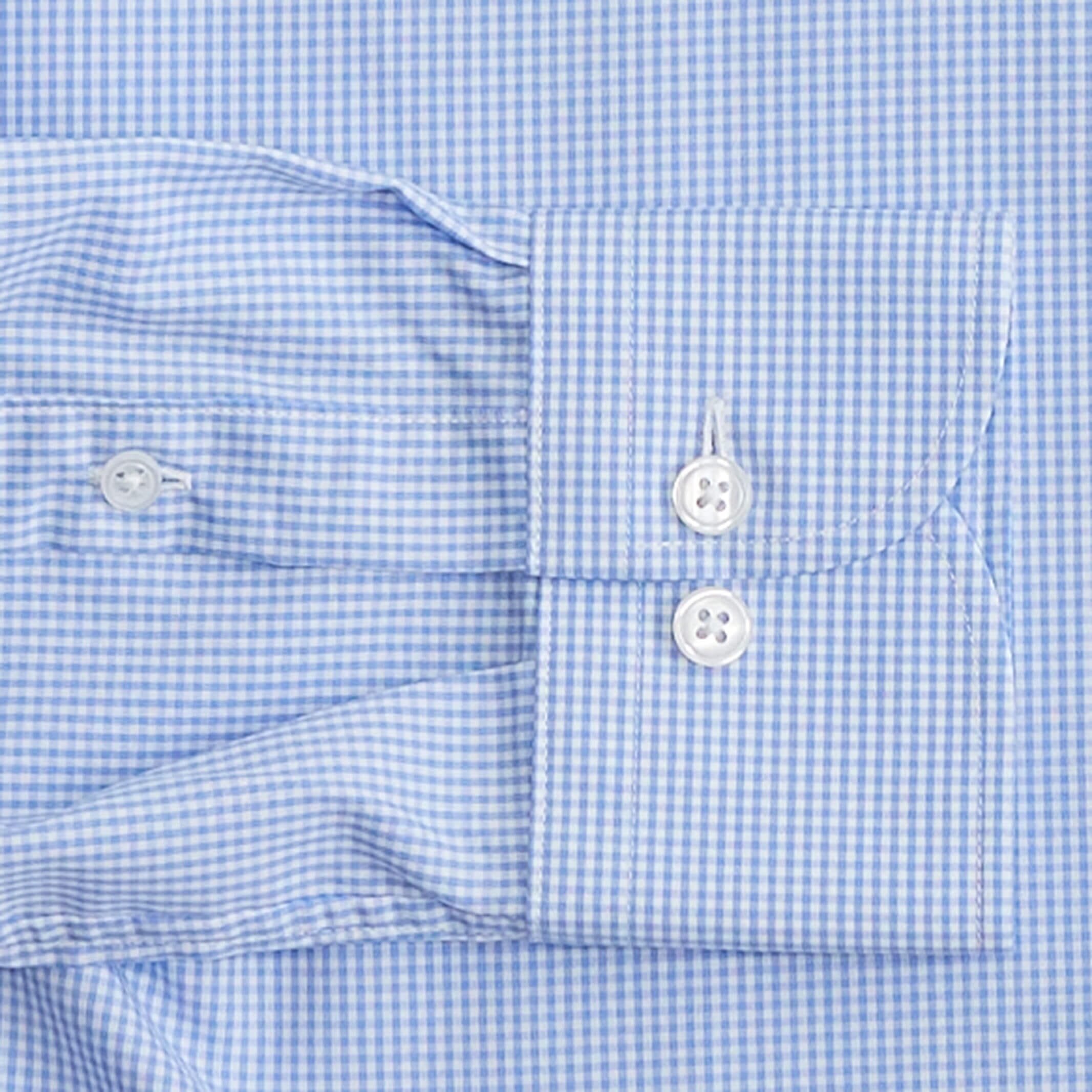 The Blue Wheeler Non Iron Micro Gingham Custom Shirt Custom Dress Shirt- Ledbury