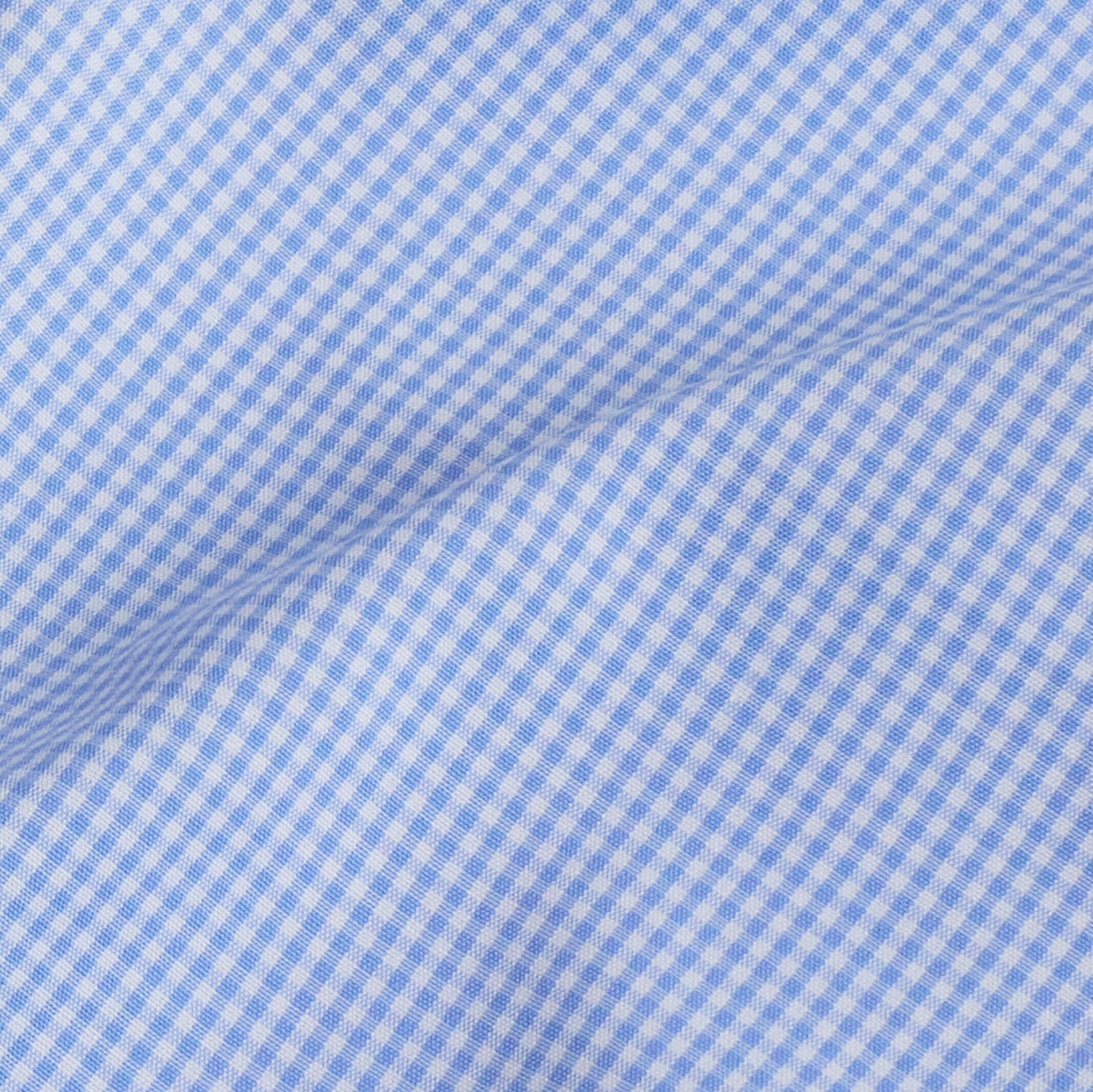 The Blue Wheeler Non Iron Micro Gingham Custom Shirt Custom Dress Shirt- Ledbury
