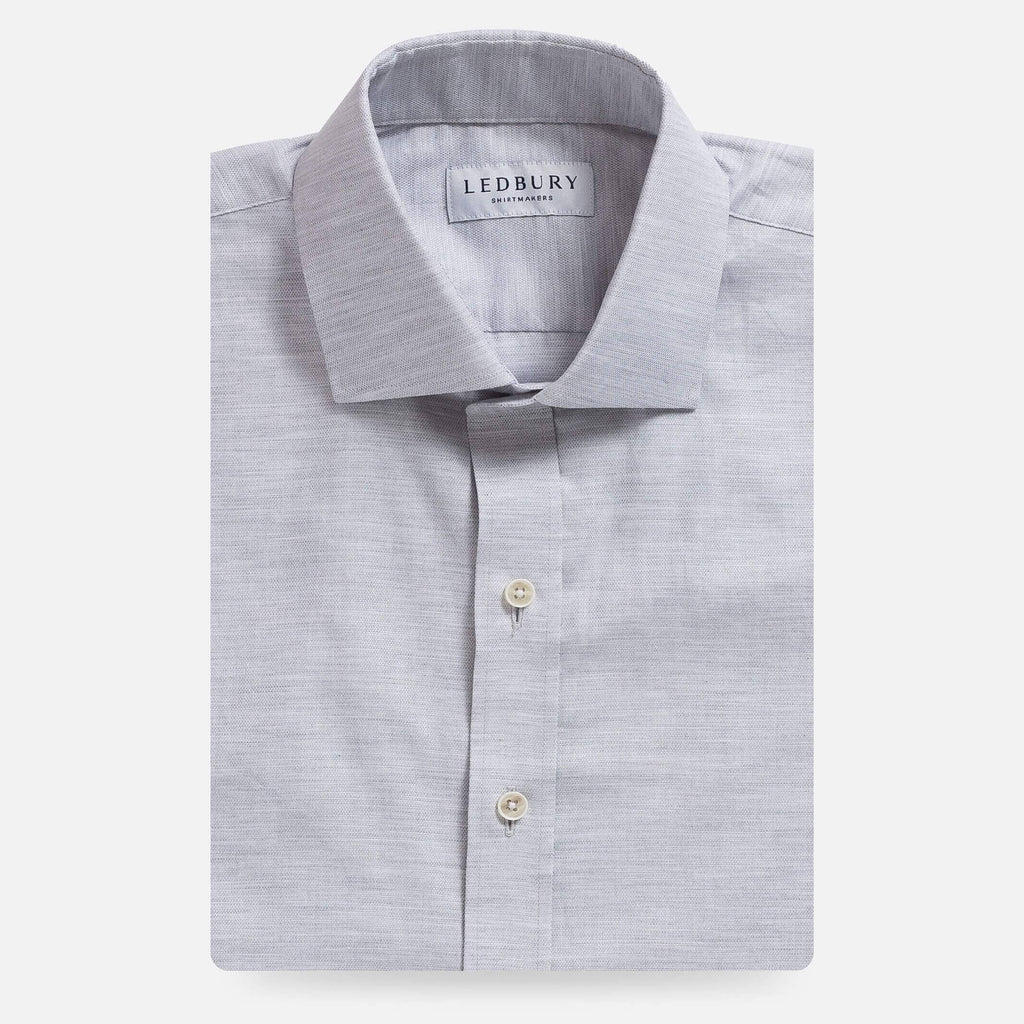 The Light Grey Brompton Mouline Custom Shirt Custom Dress Shirt- Ledbury