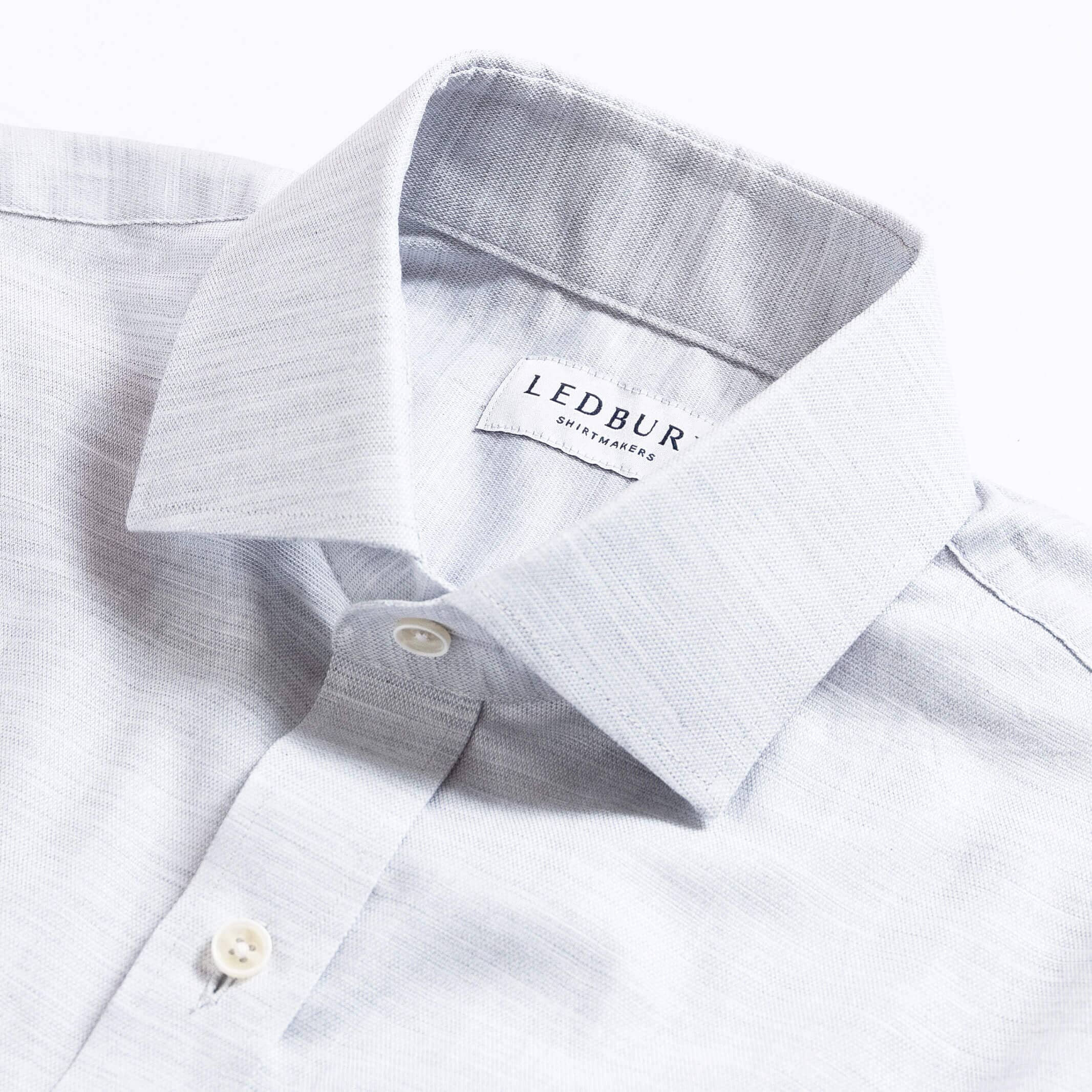 The Light Grey Brompton Mouline Custom Shirt Custom Dress Shirt- Ledbury