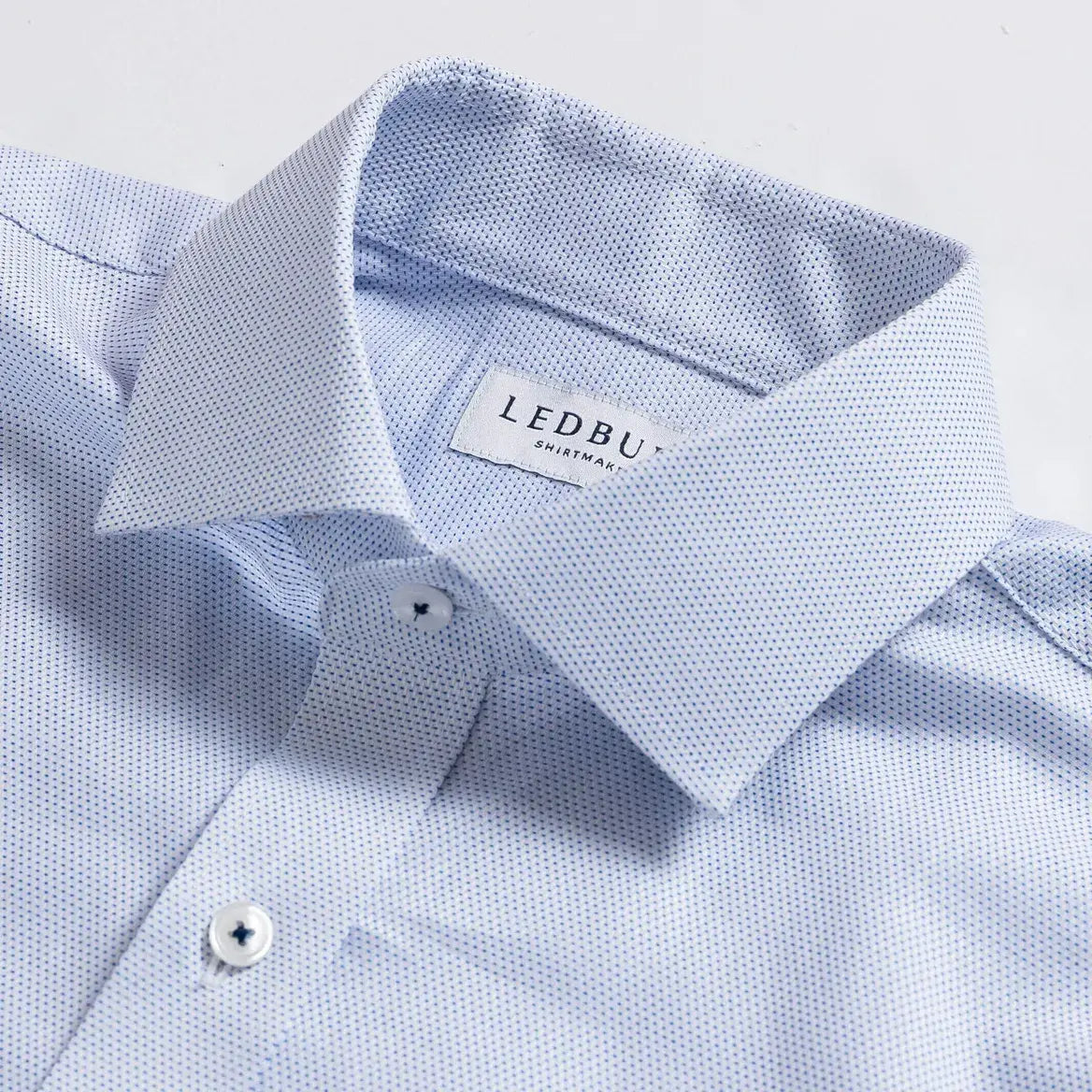 The Light Blue Albright Dot Custom Shirt Custom Dress Shirt- Ledbury