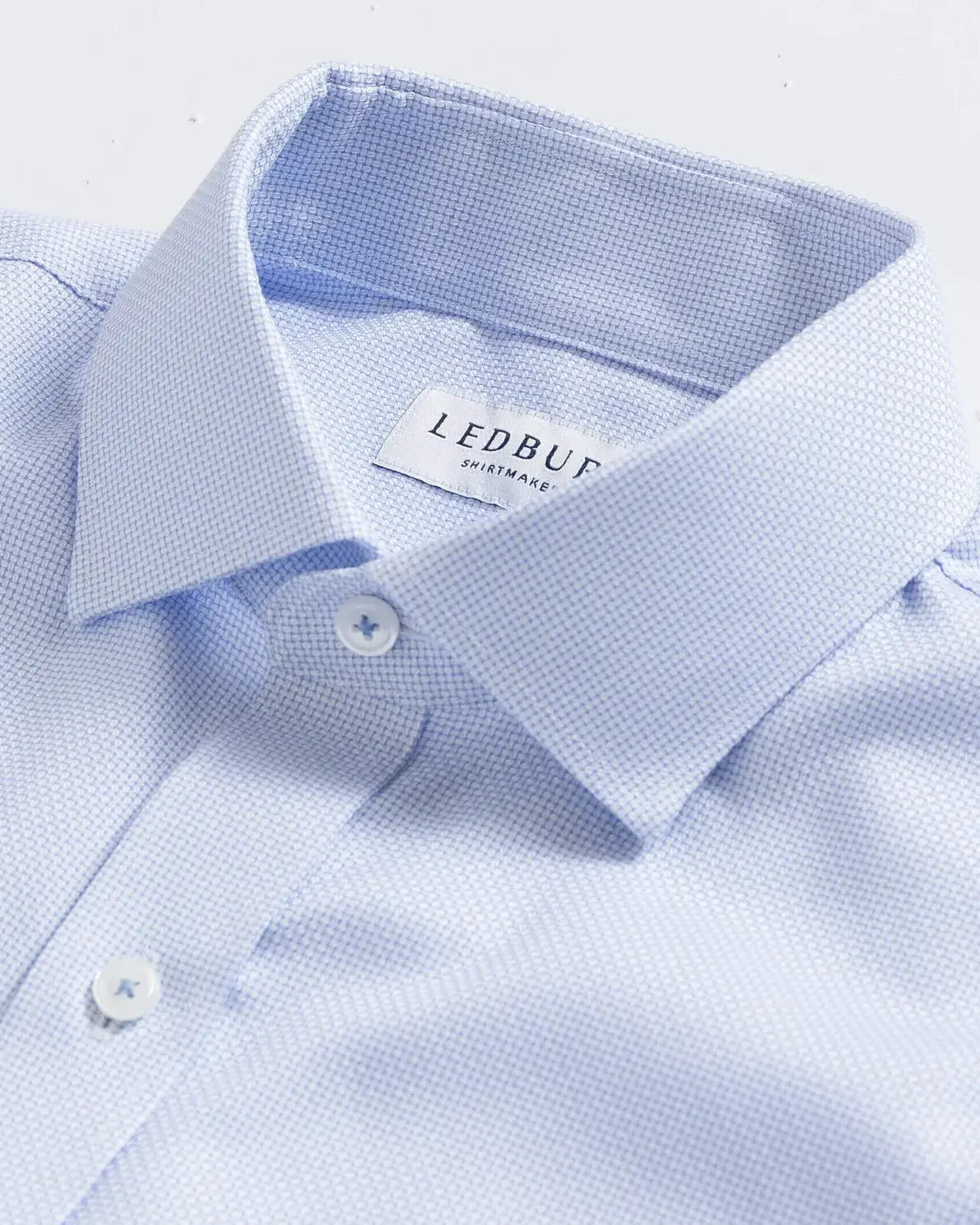 The Sky Blue Alston Non Iron Dobby Custom Shirt Custom Dress Shirt- Ledbury