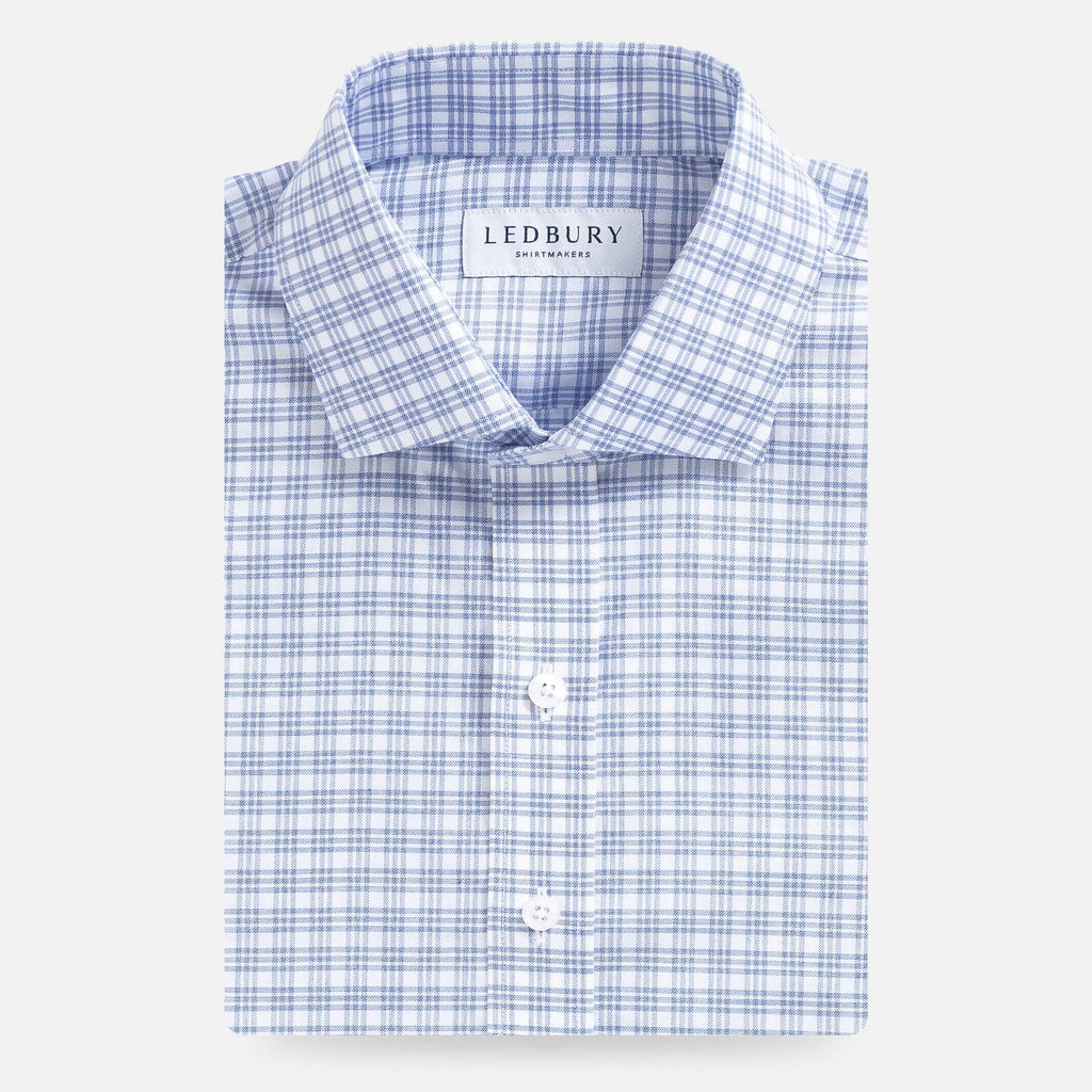 The Blue Nobleman Plaid Custom Shirt Custom Casual Shirt- Ledbury