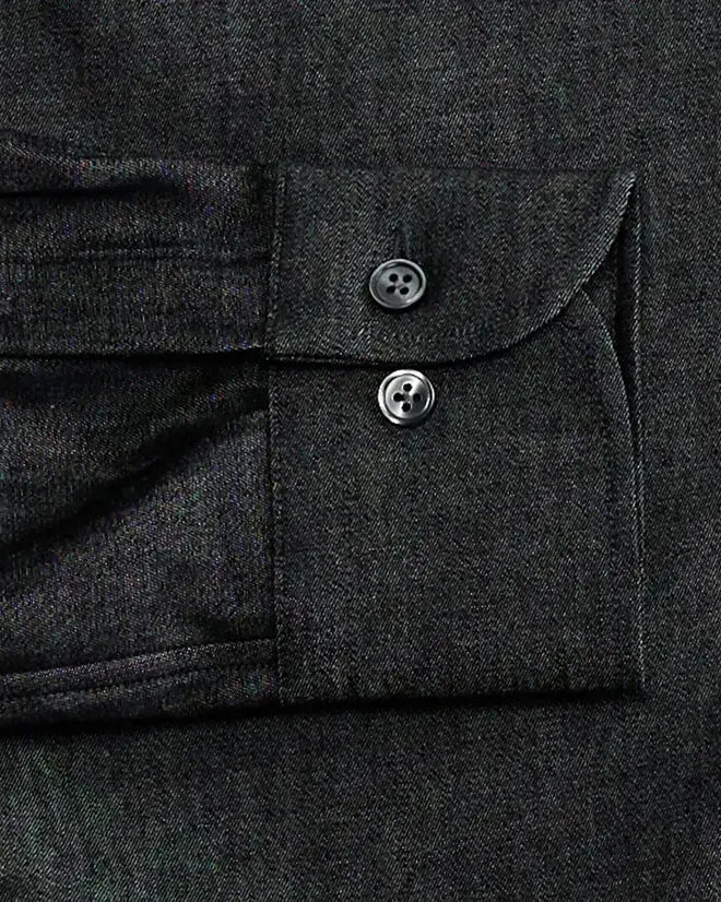 The Washed Black Slater Denim Custom Shirt Custom Casual Shirt- Ledbury