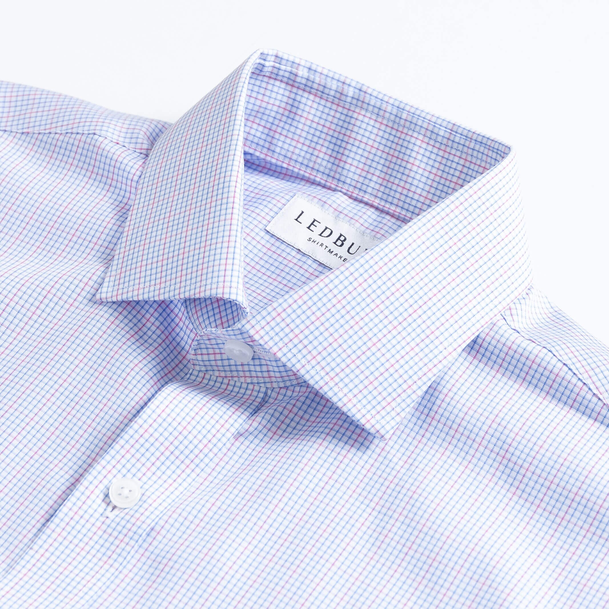 The Pink Kent Windowpane Check Custom Shirt Custom Dress Shirt- Ledbury