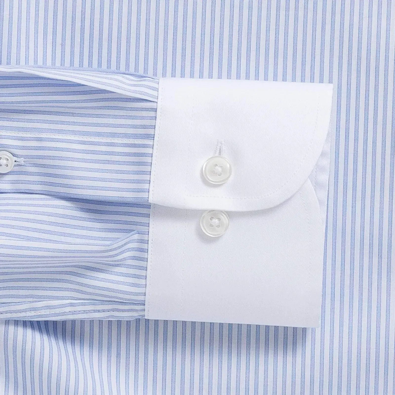 The Blue Kent Stripe Winchester Collar Custom Shirt Custom Dress Shirt- Ledbury