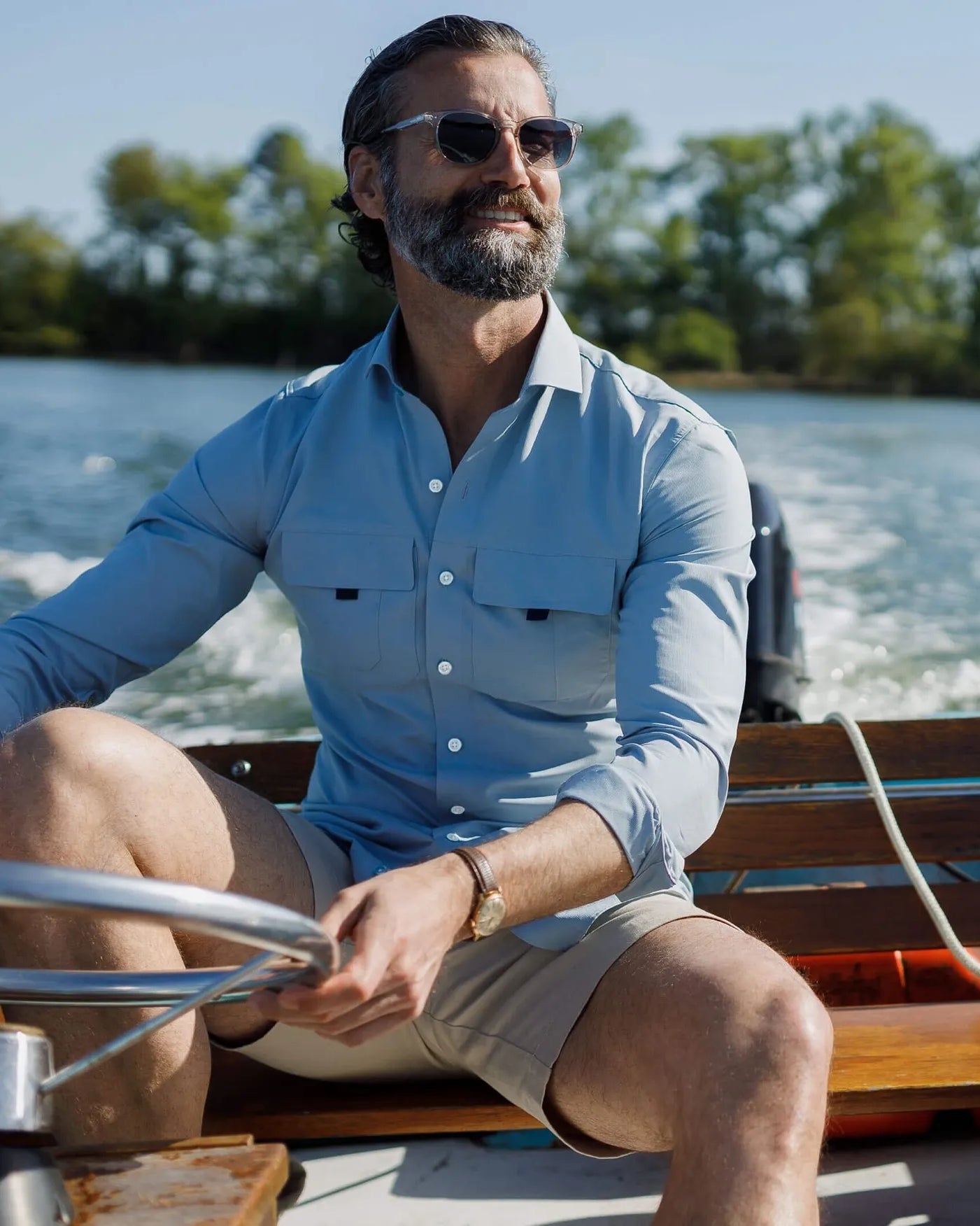 The Sky Blue Tulu Custom Fishing Shirt Custom Casual Shirt- Ledbury