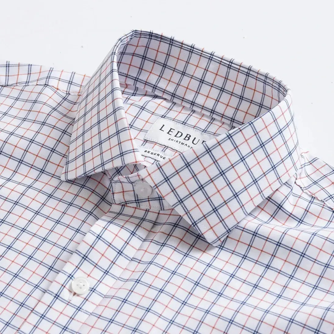 The Orange Journey Flex Performance Windowpane Custom Shirt Custom Dress Shirt- Ledbury