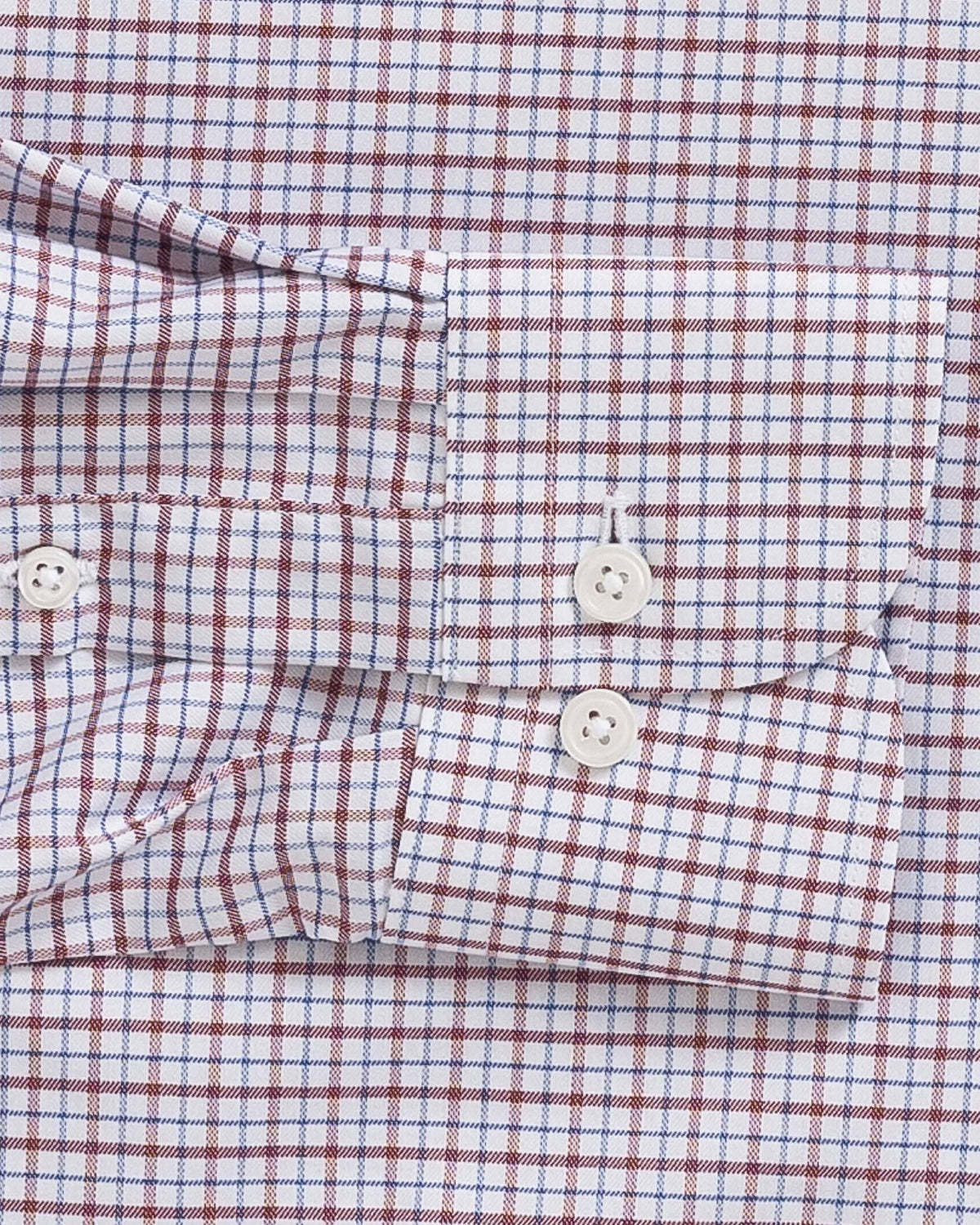 The Red Journey Flex Performance Grid Check Custom Shirt Custom Dress Shirt- Ledbury