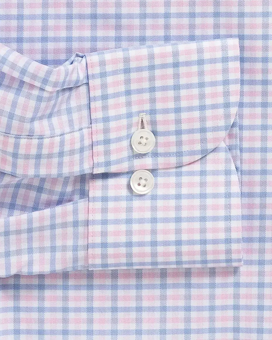 The Pink Journey Flex Performance Tattersall Custom Shirt Custom Dress Shirt- Ledbury