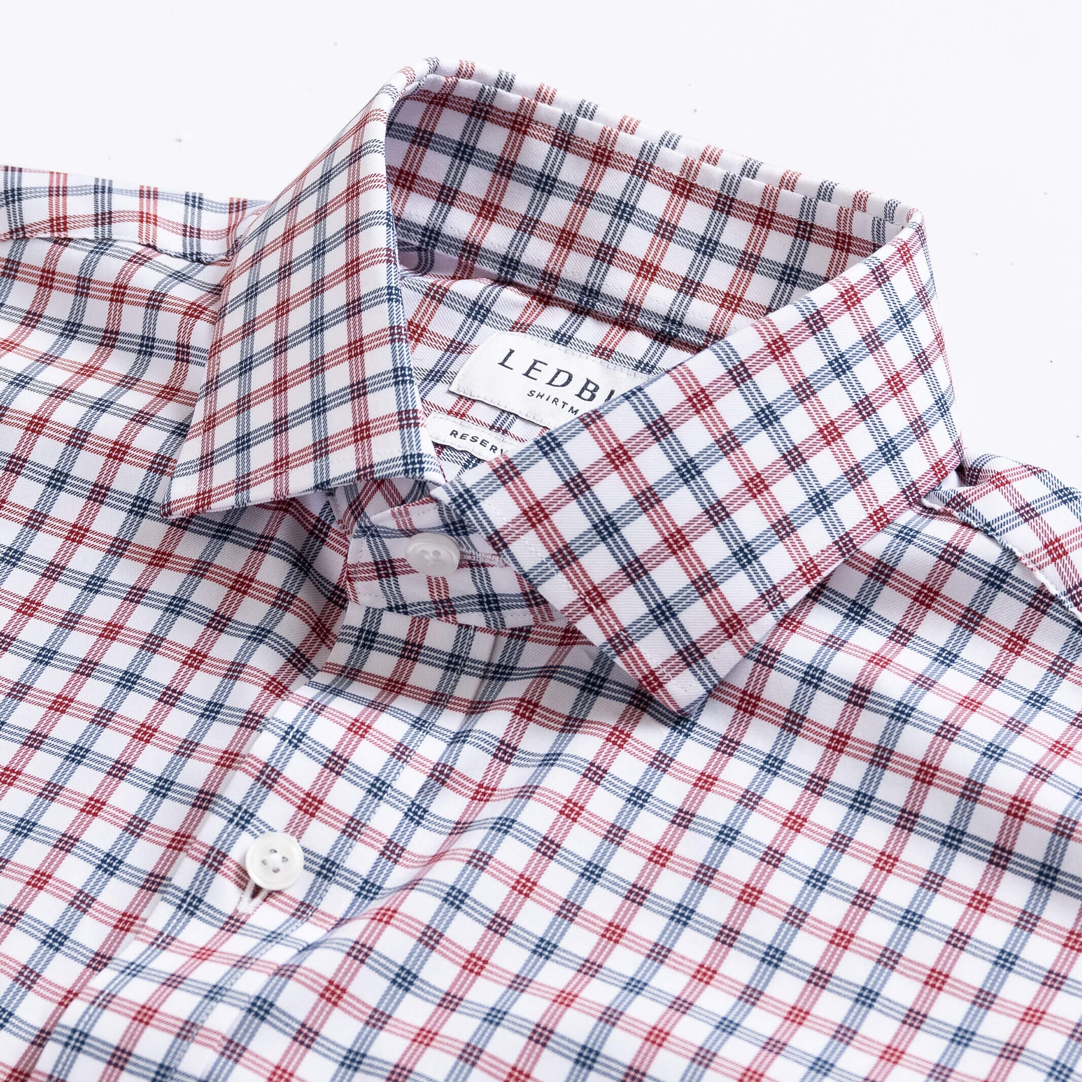 The Brick Red Journey Flex Performance Check Custom Shirt Custom Dress Shirt- Ledbury