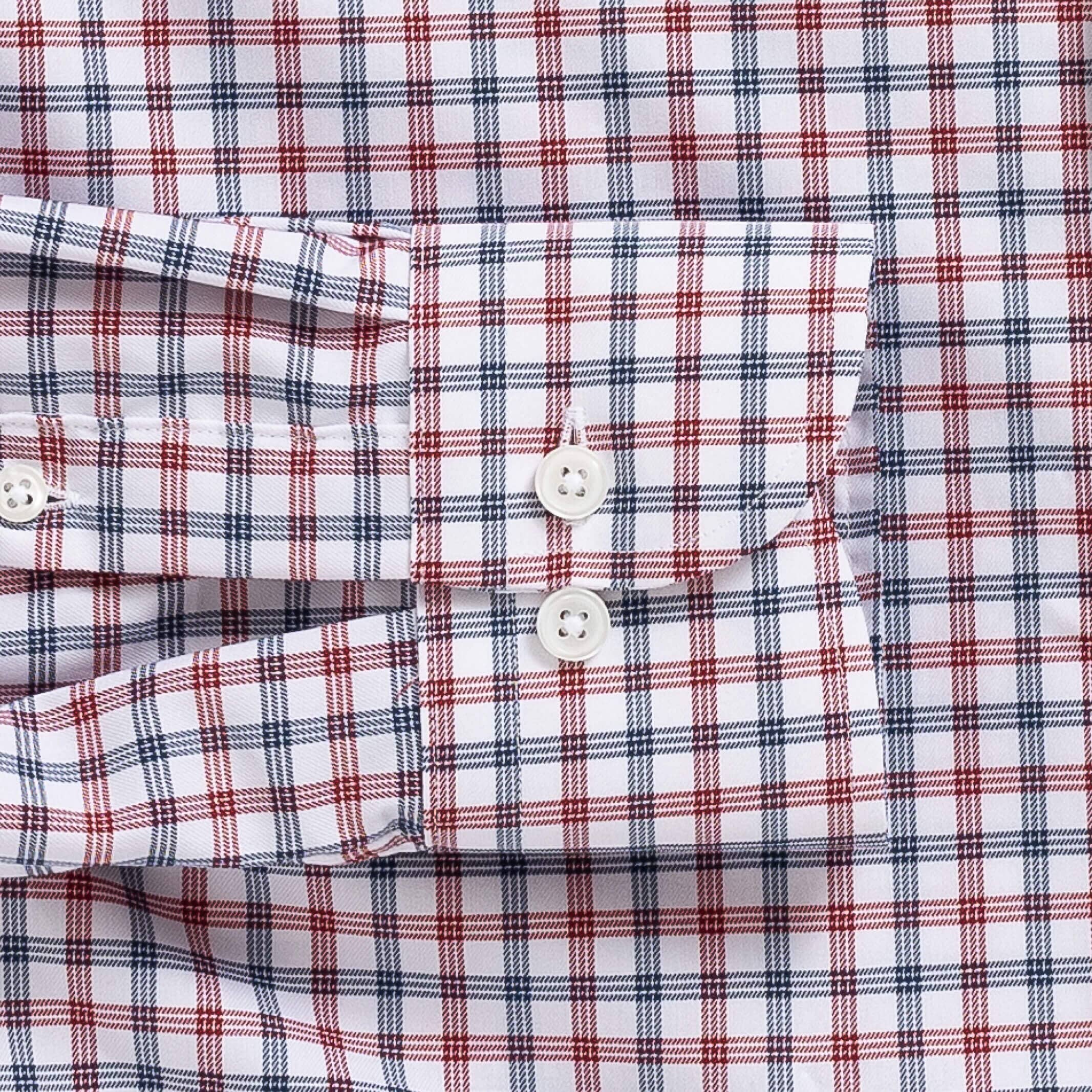 The Brick Red Journey Flex Performance Check Custom Shirt Custom Dress Shirt- Ledbury