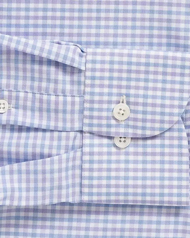 The Lavender Journey Flex Performance Tattersall Custom Shirt Custom Dress Shirt- Ledbury