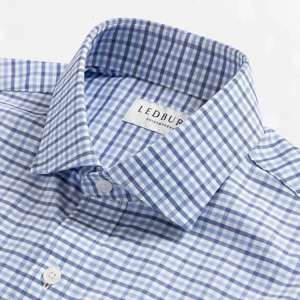 The Blue Journey Flex Performance Tattersall Custom Shirt Custom Dress Shirt- Ledbury