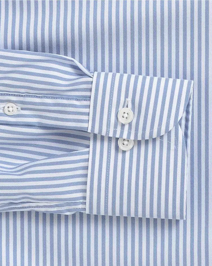 The Blue Journey Flex Performance Stripe Custom Shirt Custom Dress Shirt- Ledbury