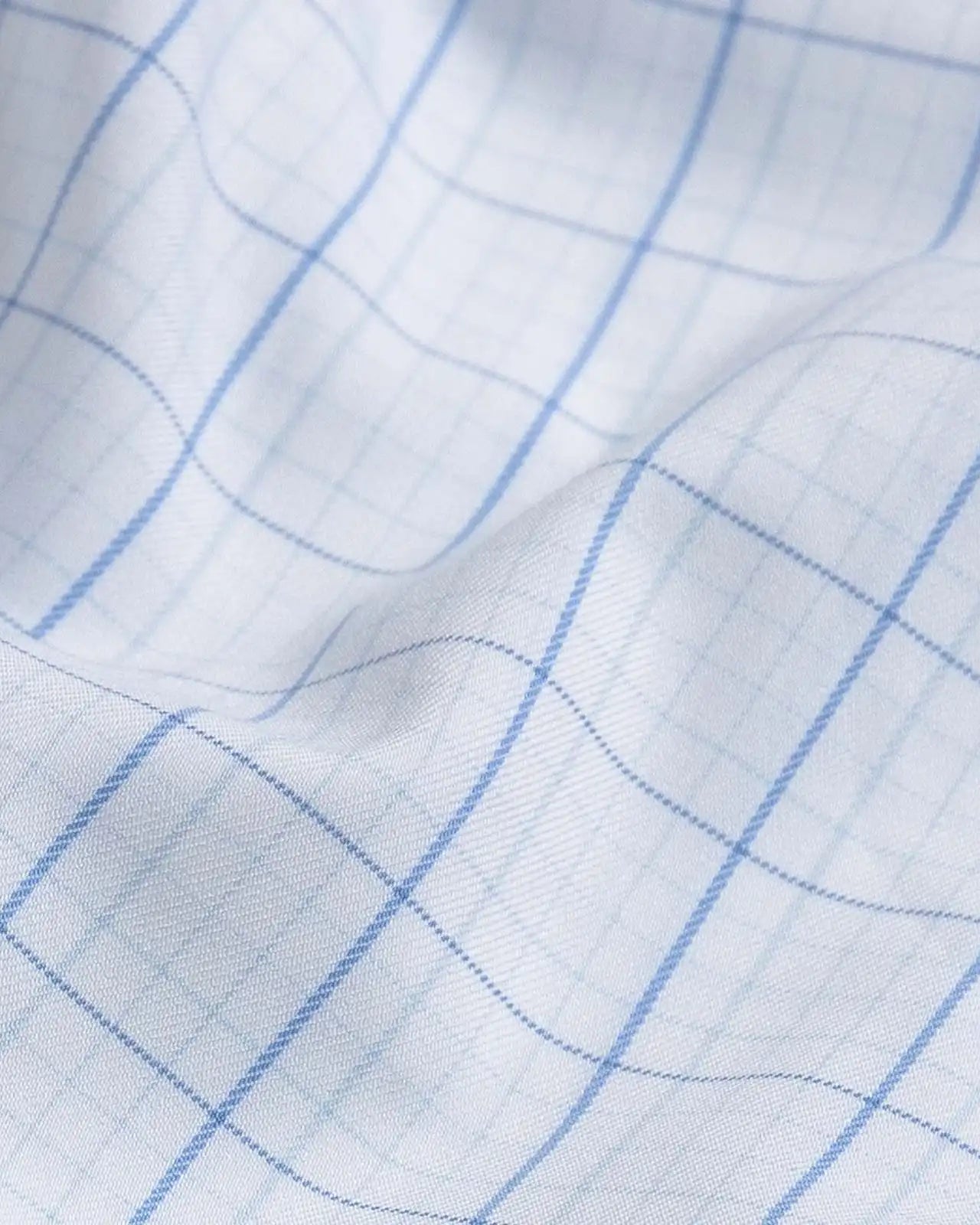 Blue windowpane performance fabric close-up – Ledbury Journey Flex stretch material