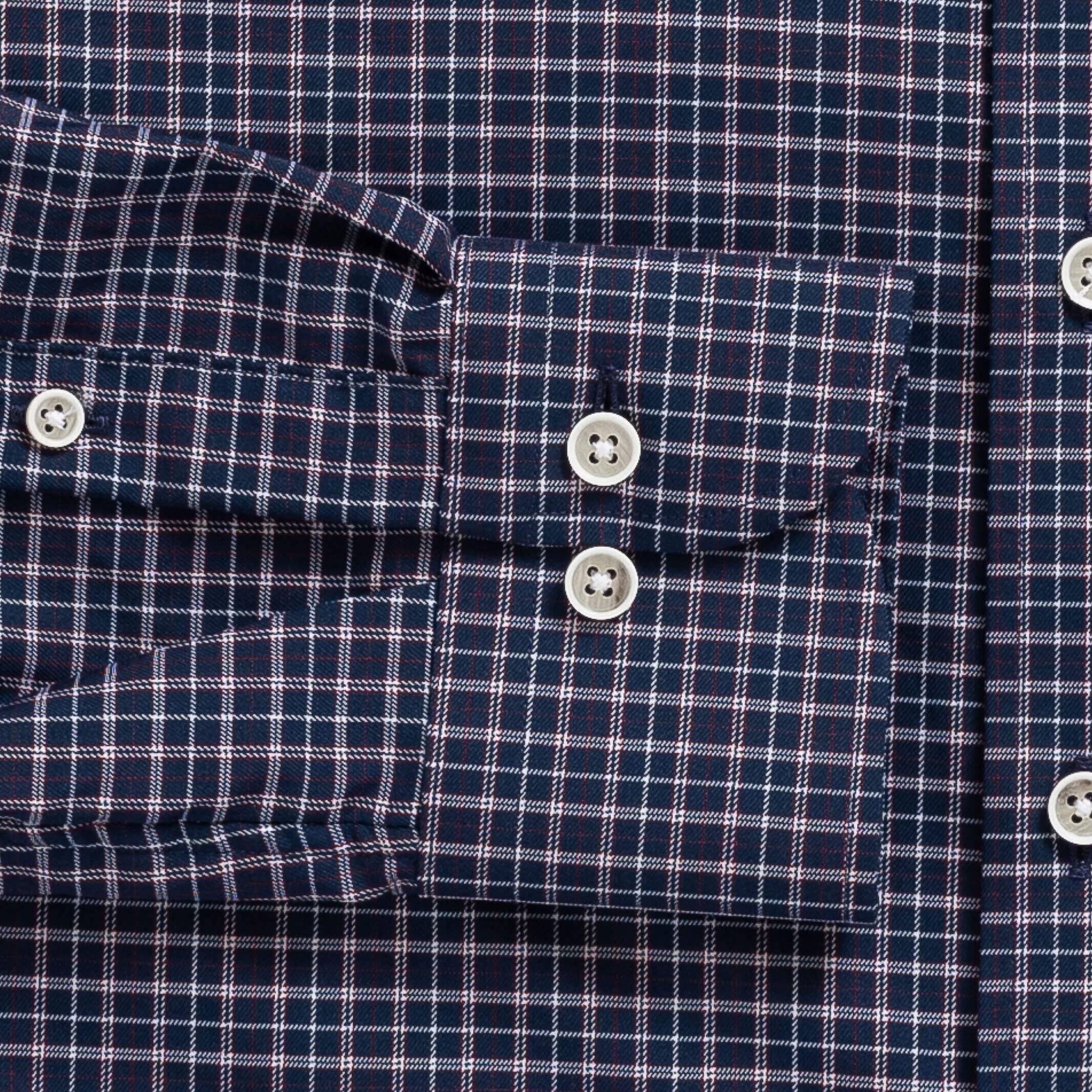 The Navy Journey Flex Performance Check Custom Shirt Custom Dress Shirt- Ledbury